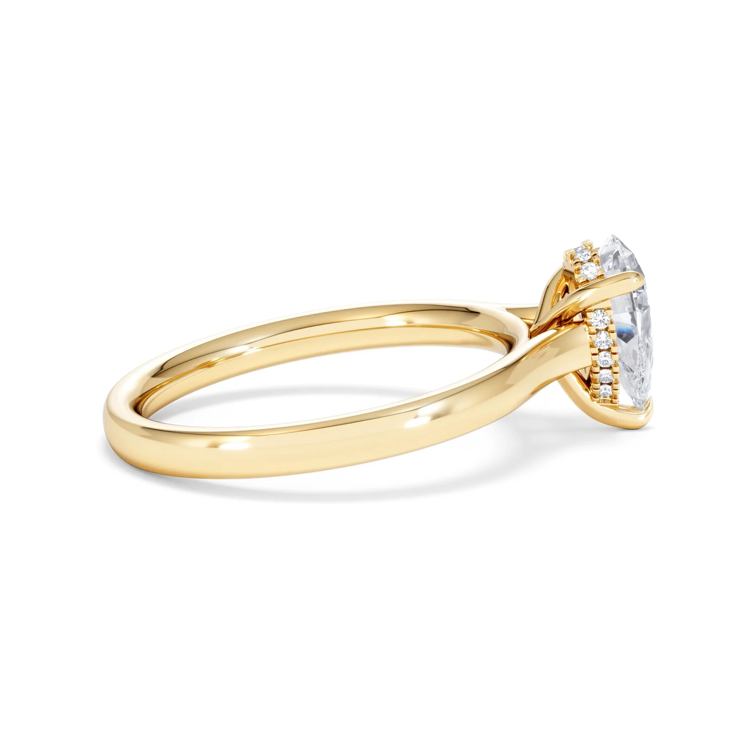 Amora Pear 1.07ct Hidden Halo Lab Diamond Engagement Ring F/VS Set in 18K Gold - Image 30