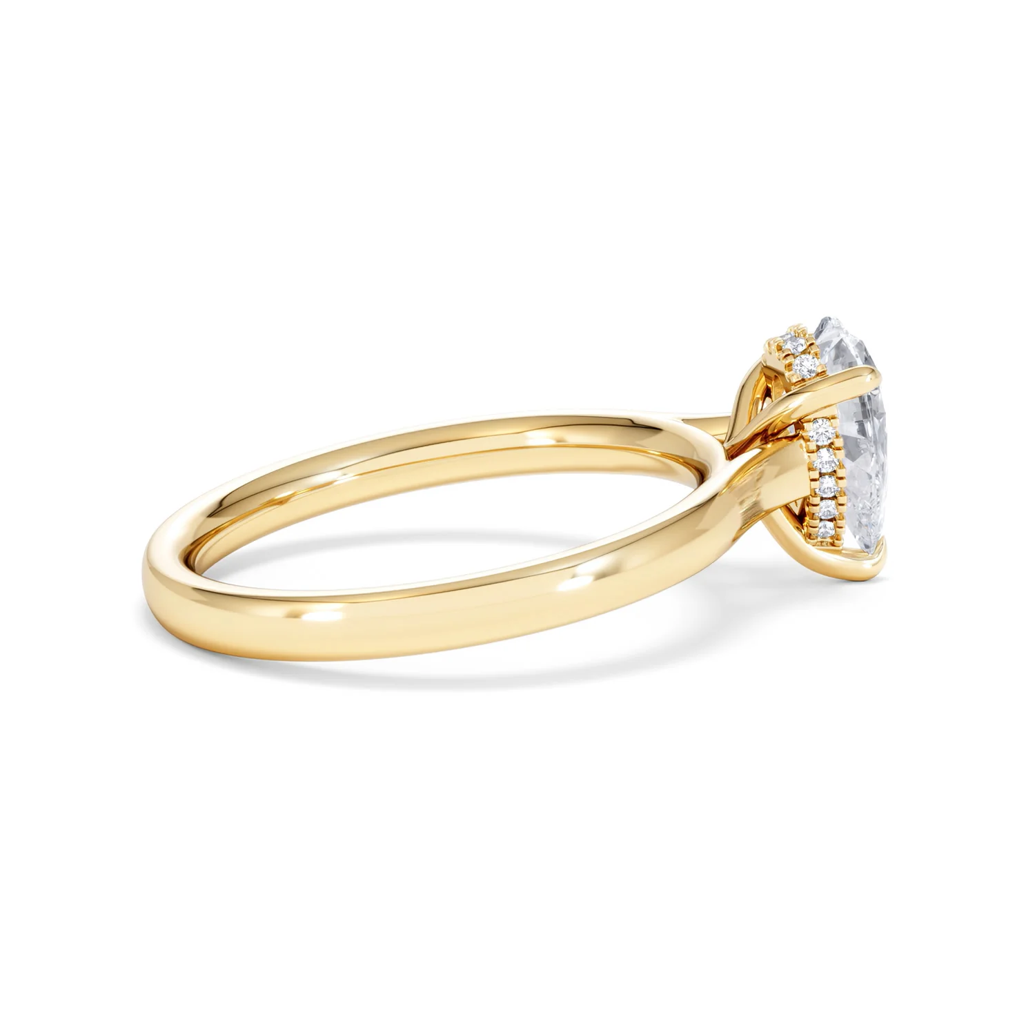 Amora Pear 1.07ct Hidden Halo Lab Diamond Engagement Ring F/VS Set in 18K Gold - Image 31