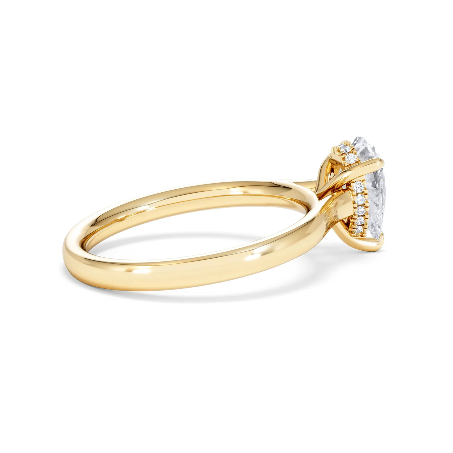 Amora Pear 1.07ct Hidden Halo Lab Diamond Engagement Ring F/VS Set in 18K Gold - Image 32