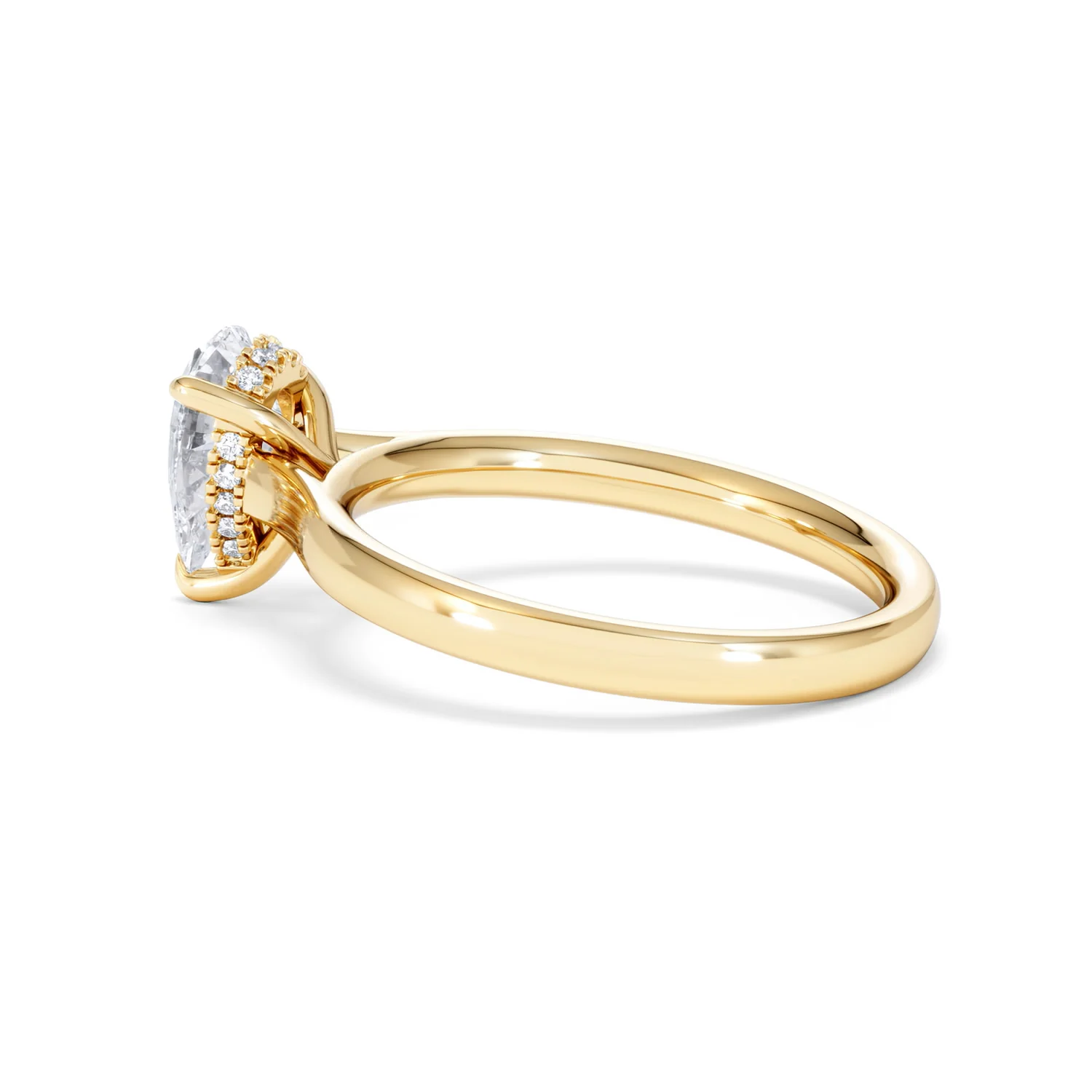 Amora Pear 1.07ct Hidden Halo Lab Diamond Engagement Ring F/VS Set in 18K Gold - Image 63