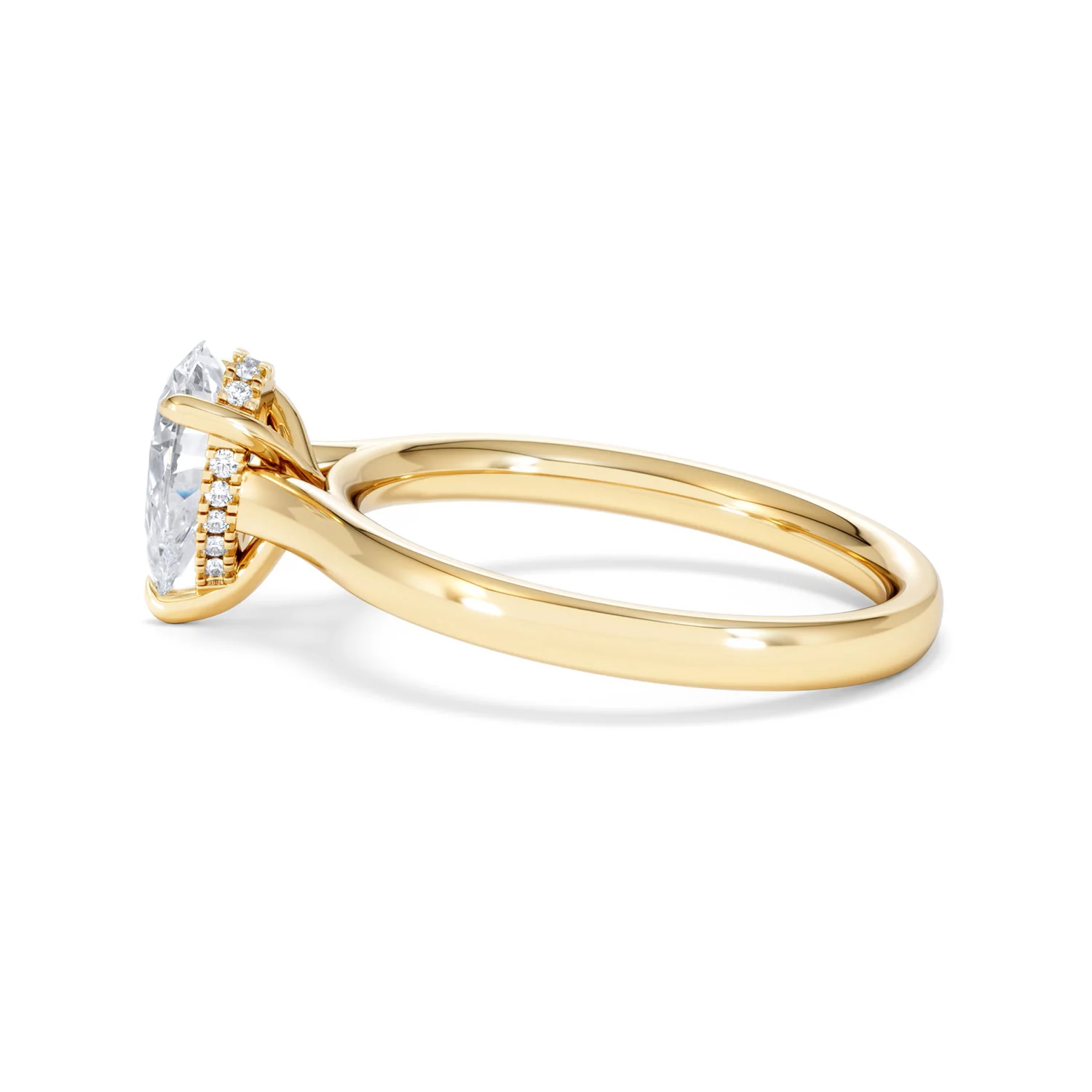 Amora Pear 1.07ct Hidden Halo Lab Diamond Engagement Ring F/VS Set in 18K Gold - Image 66
