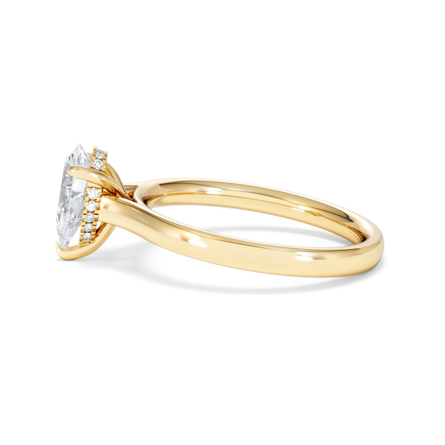 Amora Pear 1.07ct Hidden Halo Lab Diamond Engagement Ring F/VS Set in 18K Gold - Image 68