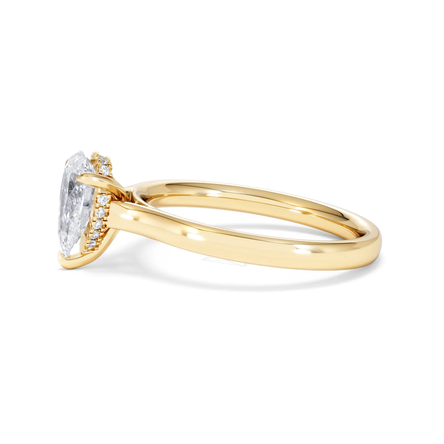 Amora Pear 1.07ct Hidden Halo Lab Diamond Engagement Ring F/VS Set in 18K Gold - Image 71