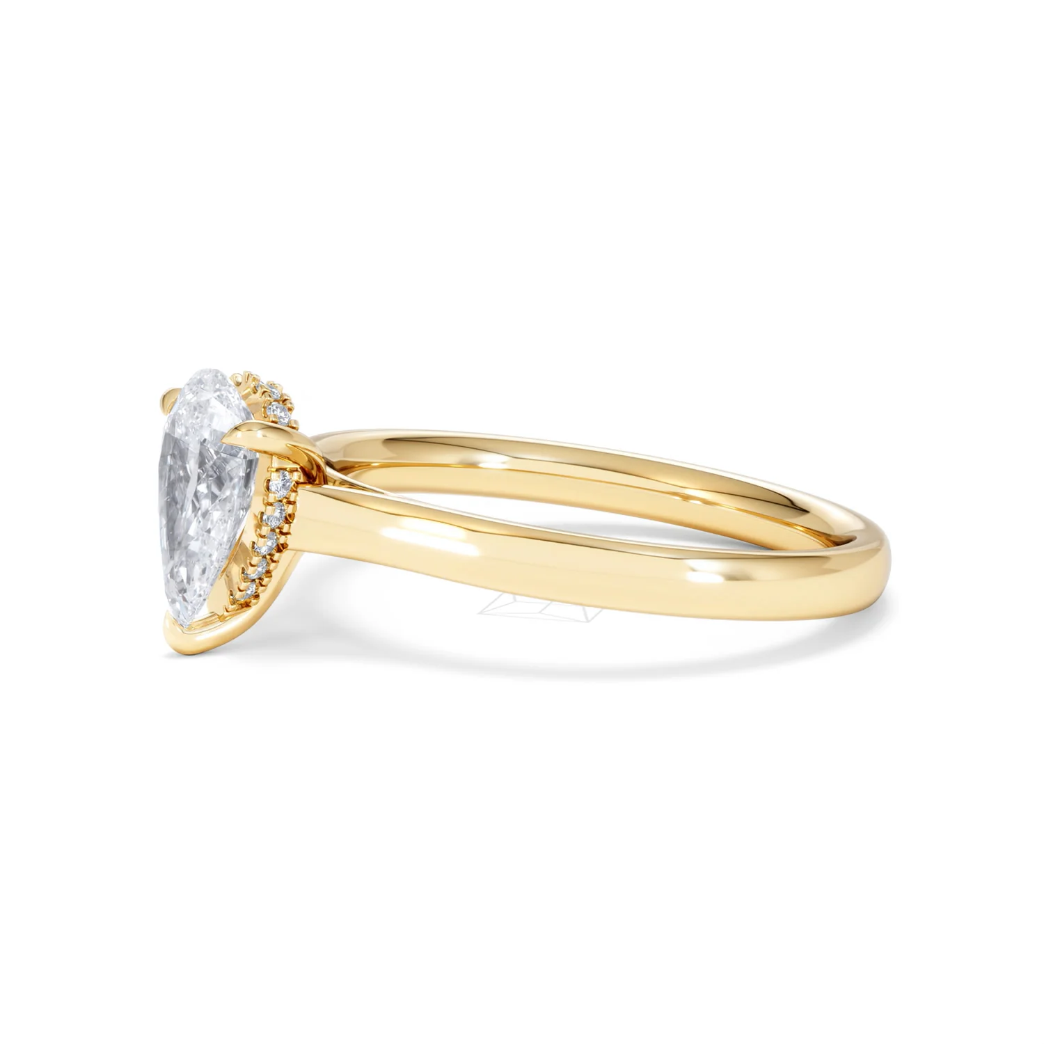 Amora Pear 1.07ct Hidden Halo Lab Diamond Engagement Ring F/VS Set in 18K Gold - Image 74