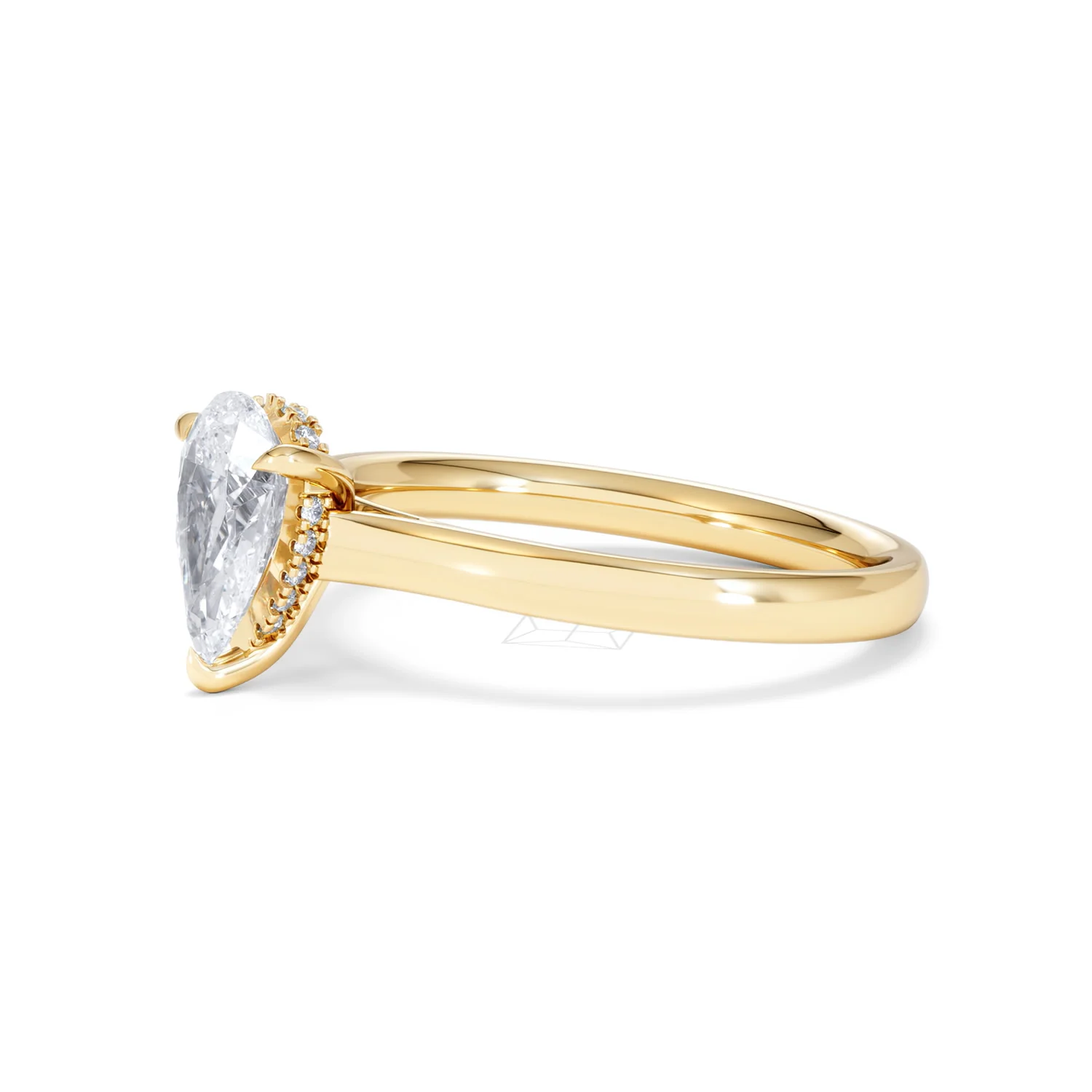 Amora Pear 1.07ct Hidden Halo Lab Diamond Engagement Ring F/VS Set in 18K Gold - Image 75