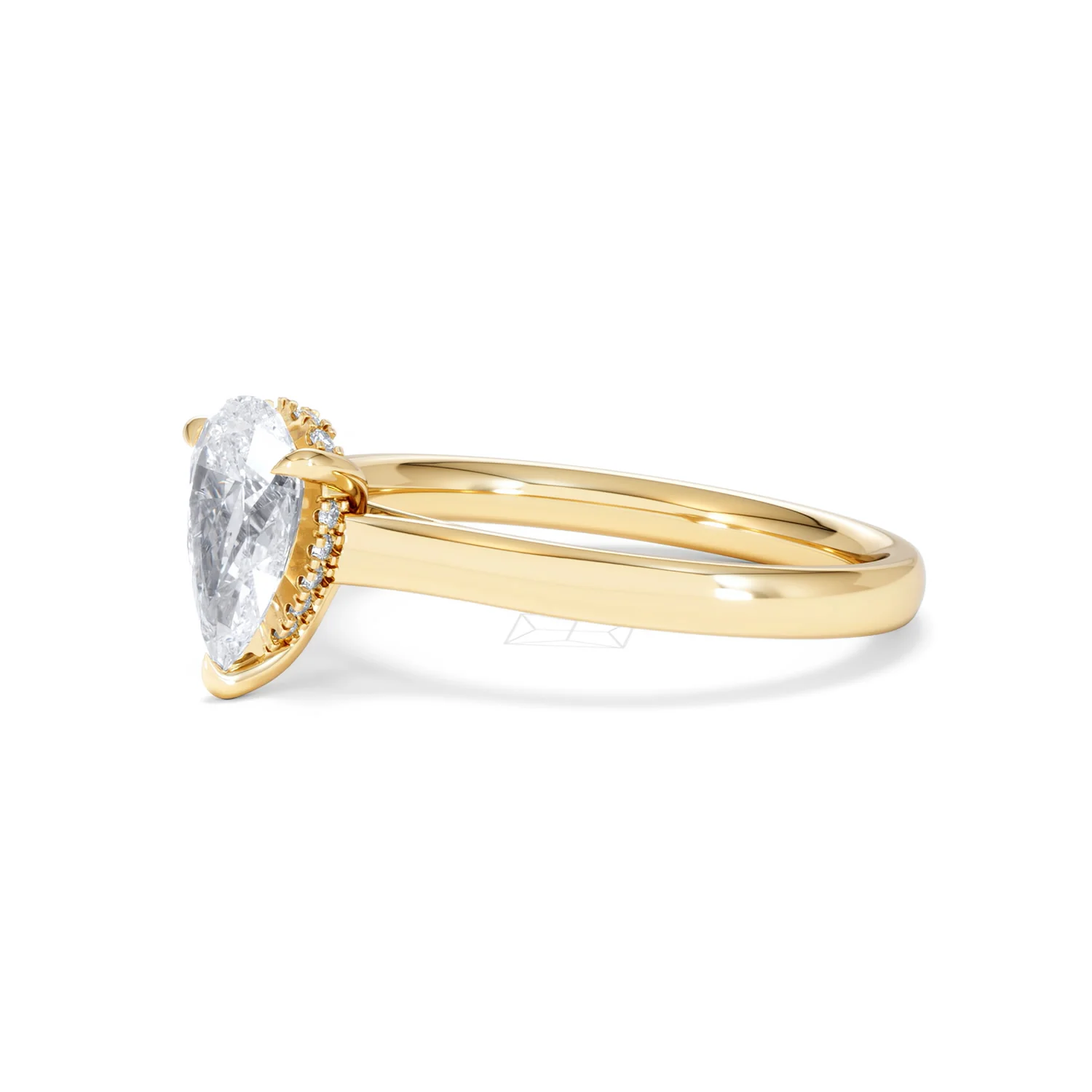 Amora Pear 1.07ct Hidden Halo Lab Diamond Engagement Ring F/VS Set in 18K Gold - Image 76