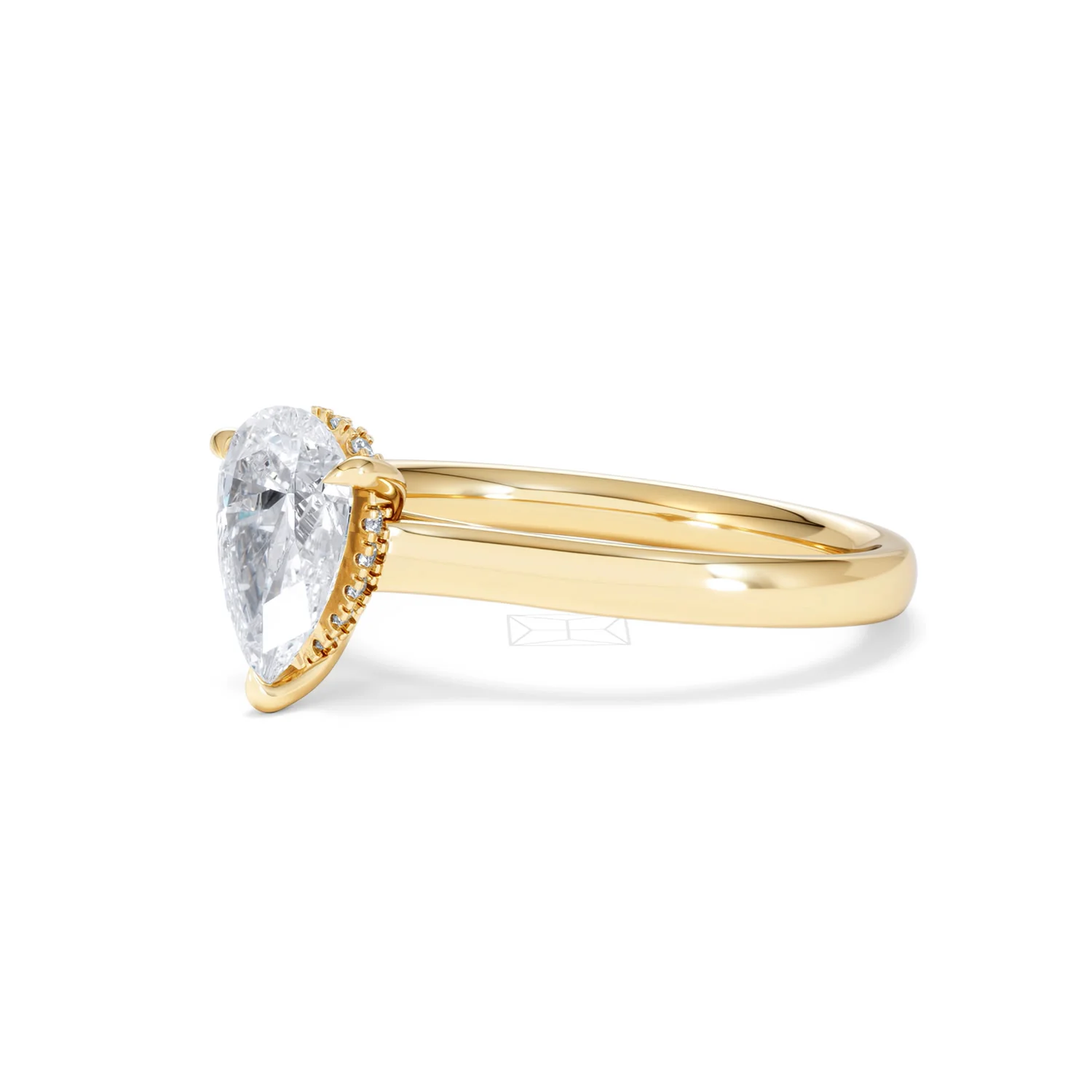 Amora Pear 1.07ct Hidden Halo Lab Diamond Engagement Ring F/VS Set in 18K Gold - Image 78