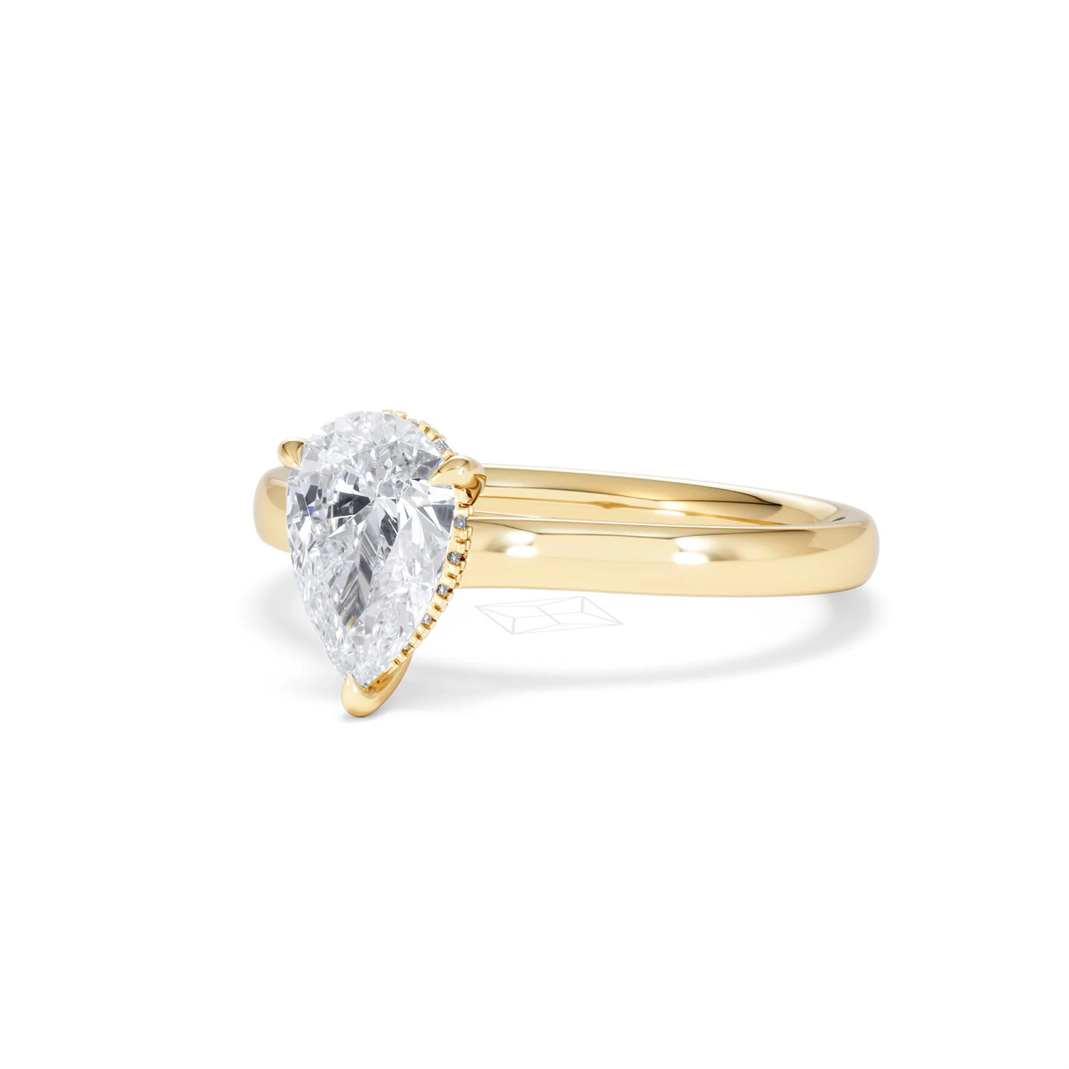 Amora Pear 1.07ct Hidden Halo Lab Diamond Engagement Ring F/VS Set in 18K Gold - Image 82