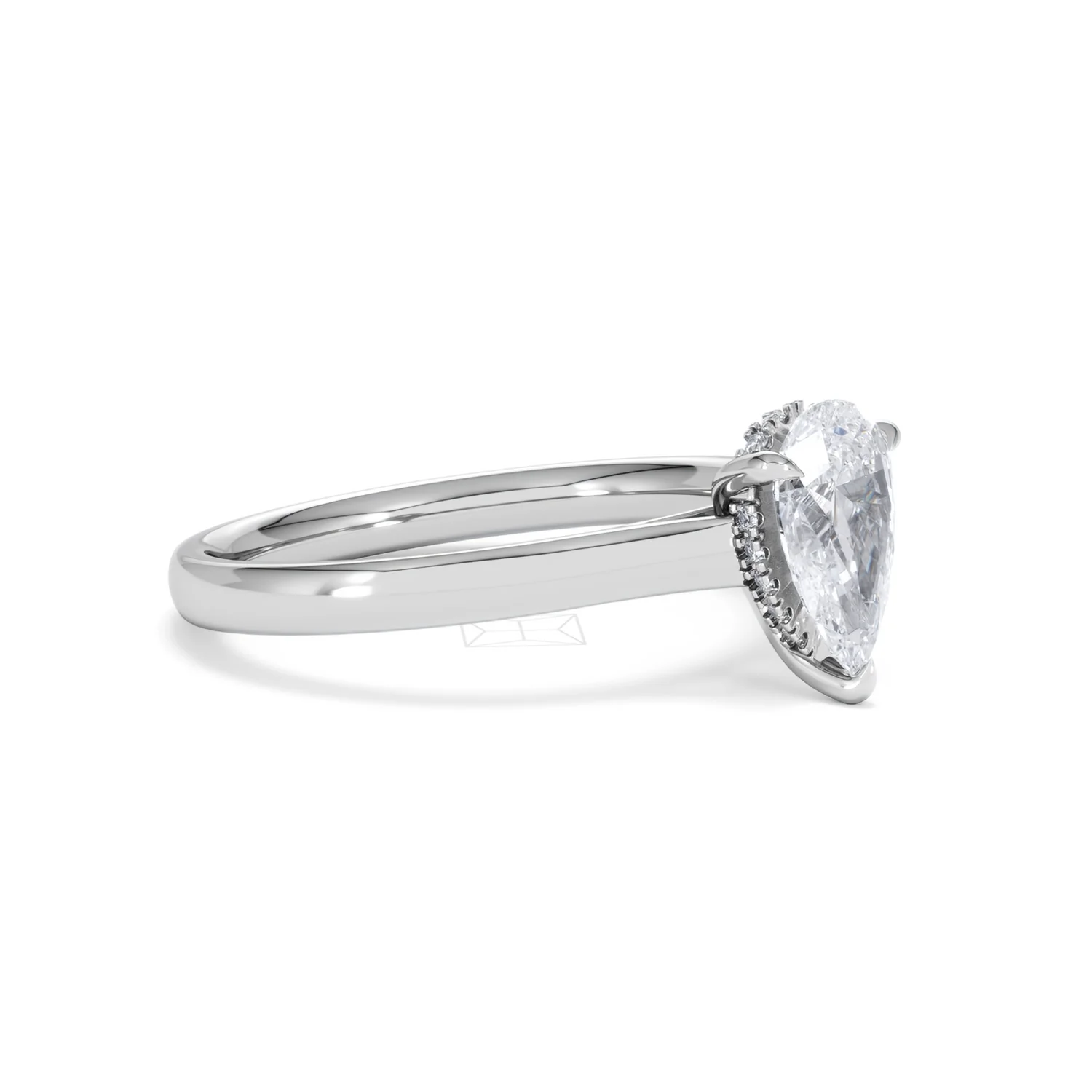 Amora Pear 1.07ct Hidden Halo Lab Diamond Engagement Ring F/VS Set in 18K White Gold - Image 19