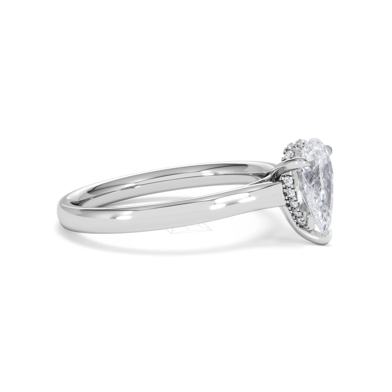 Amora Pear 1.07ct Hidden Halo Lab Diamond Engagement Ring F/VS Set in 18K White Gold - Image 22