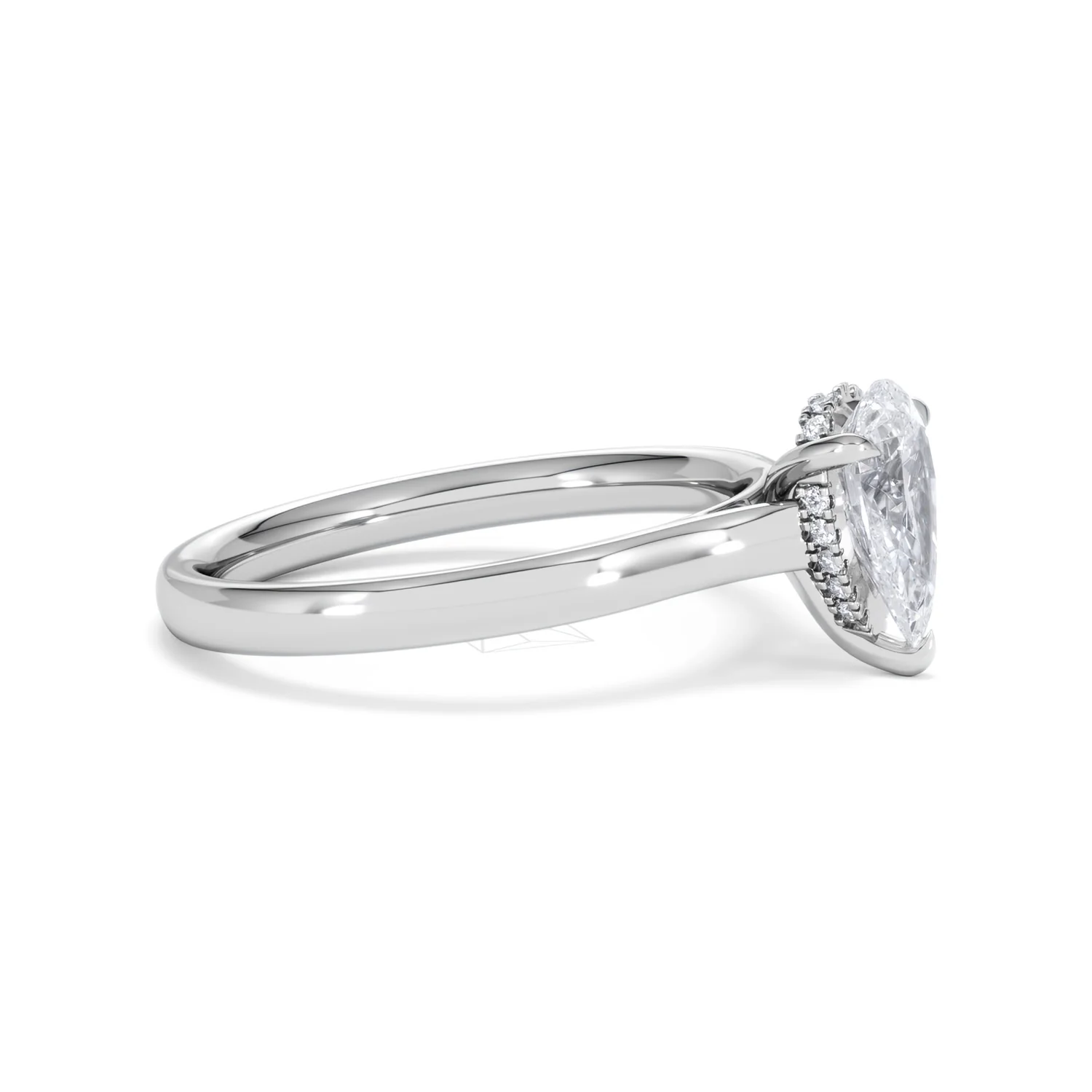 Amora Pear 1.07ct Hidden Halo Lab Diamond Engagement Ring F/VS Set in 18K White Gold - Image 23