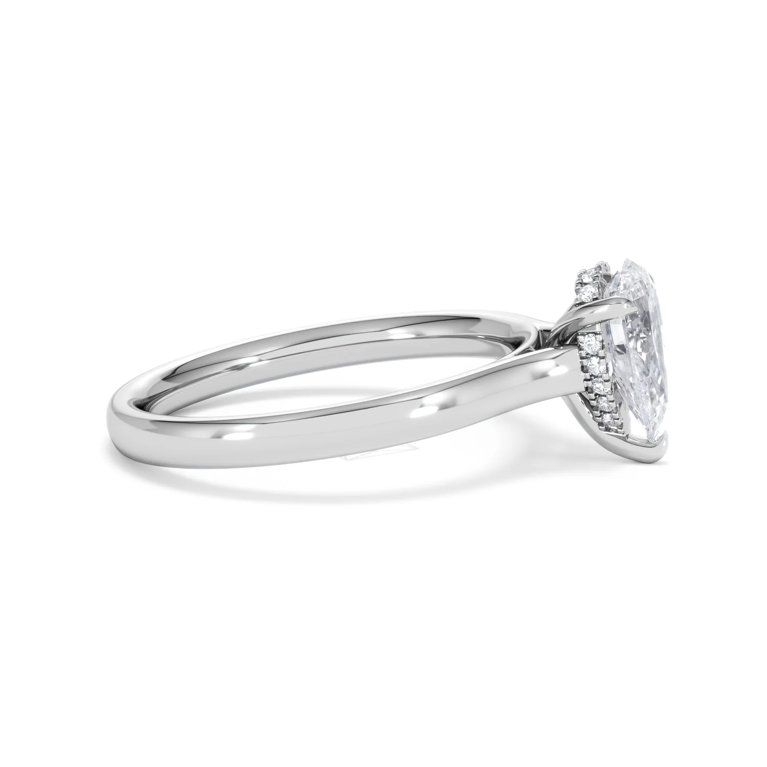 Amora Pear 1.07ct Hidden Halo Lab Diamond Engagement Ring F/VS Set in 18K White Gold - Image 25