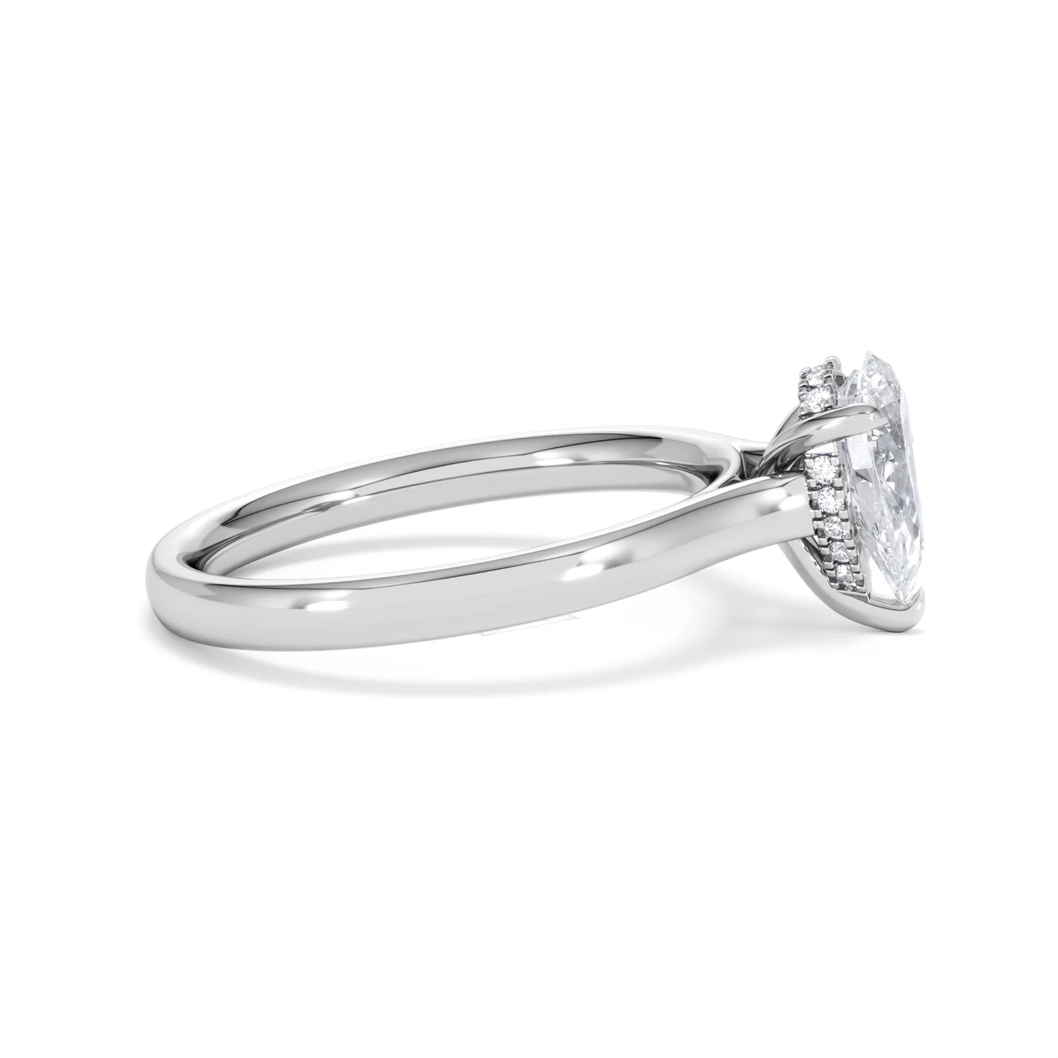 Amora Pear 1.07ct Hidden Halo Lab Diamond Engagement Ring F/VS Set in 18K White Gold - Image 26