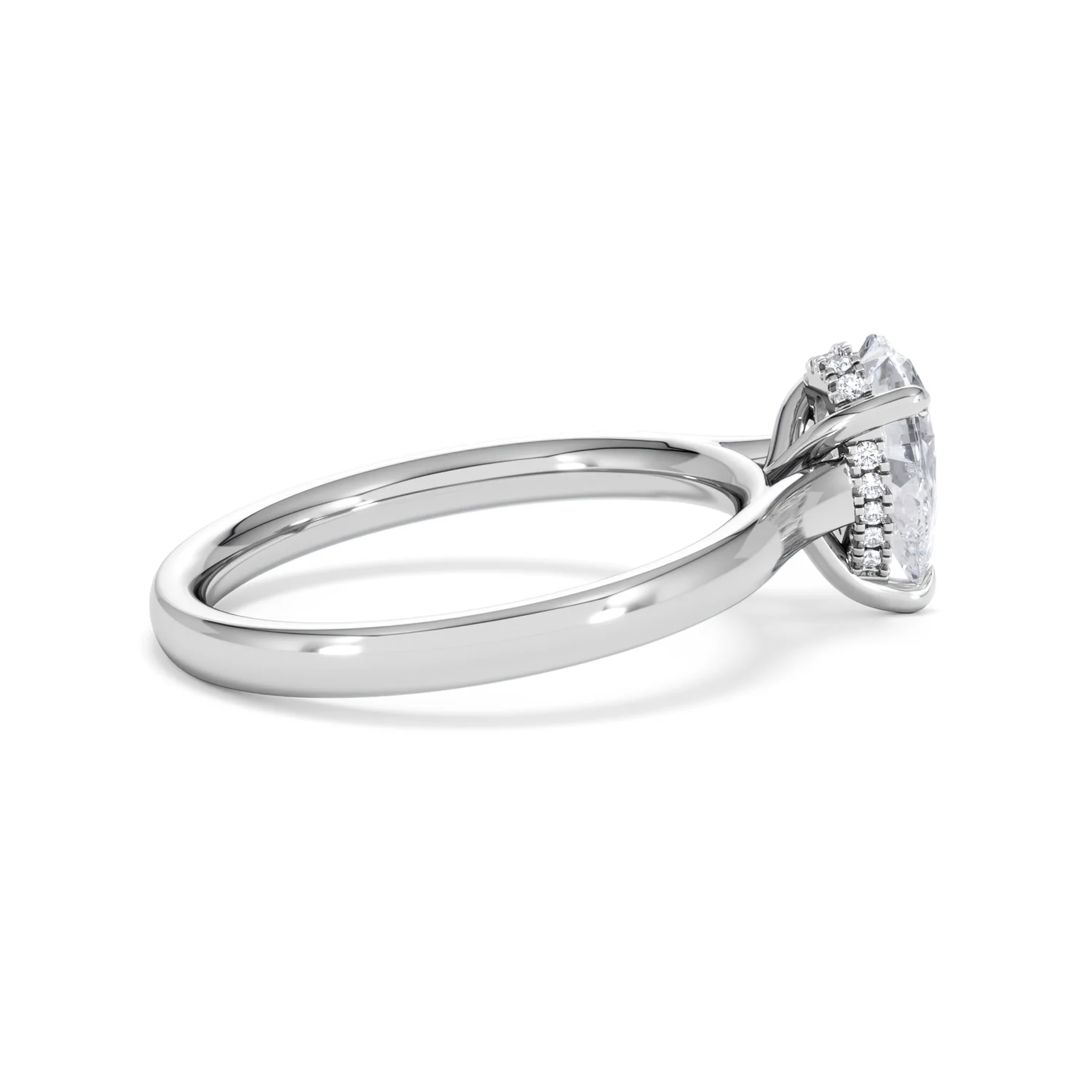 Amora Pear 1.07ct Hidden Halo Lab Diamond Engagement Ring F/VS Set in 18K White Gold - Image 31