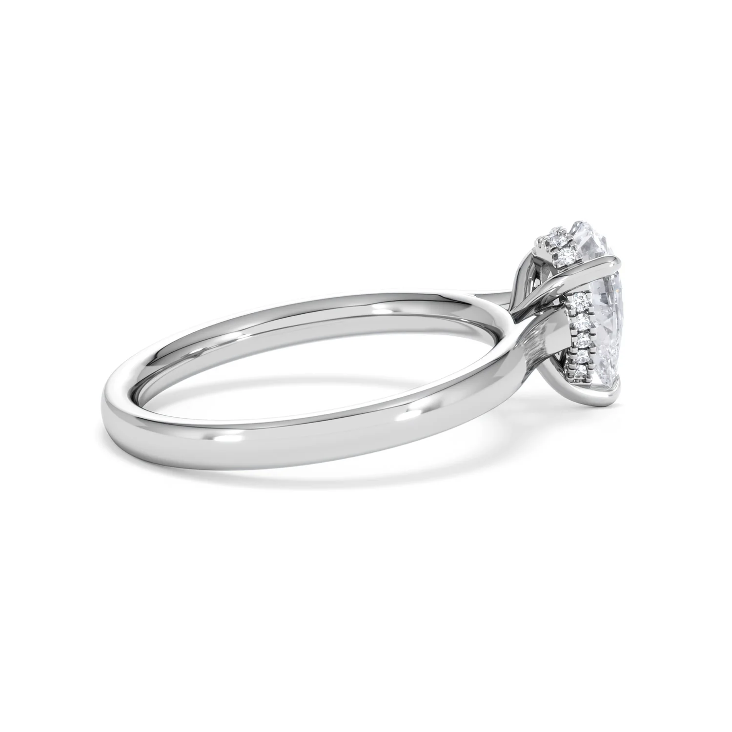 Amora Pear 1.07ct Hidden Halo Lab Diamond Engagement Ring F/VS Set in 18K White Gold - Image 32