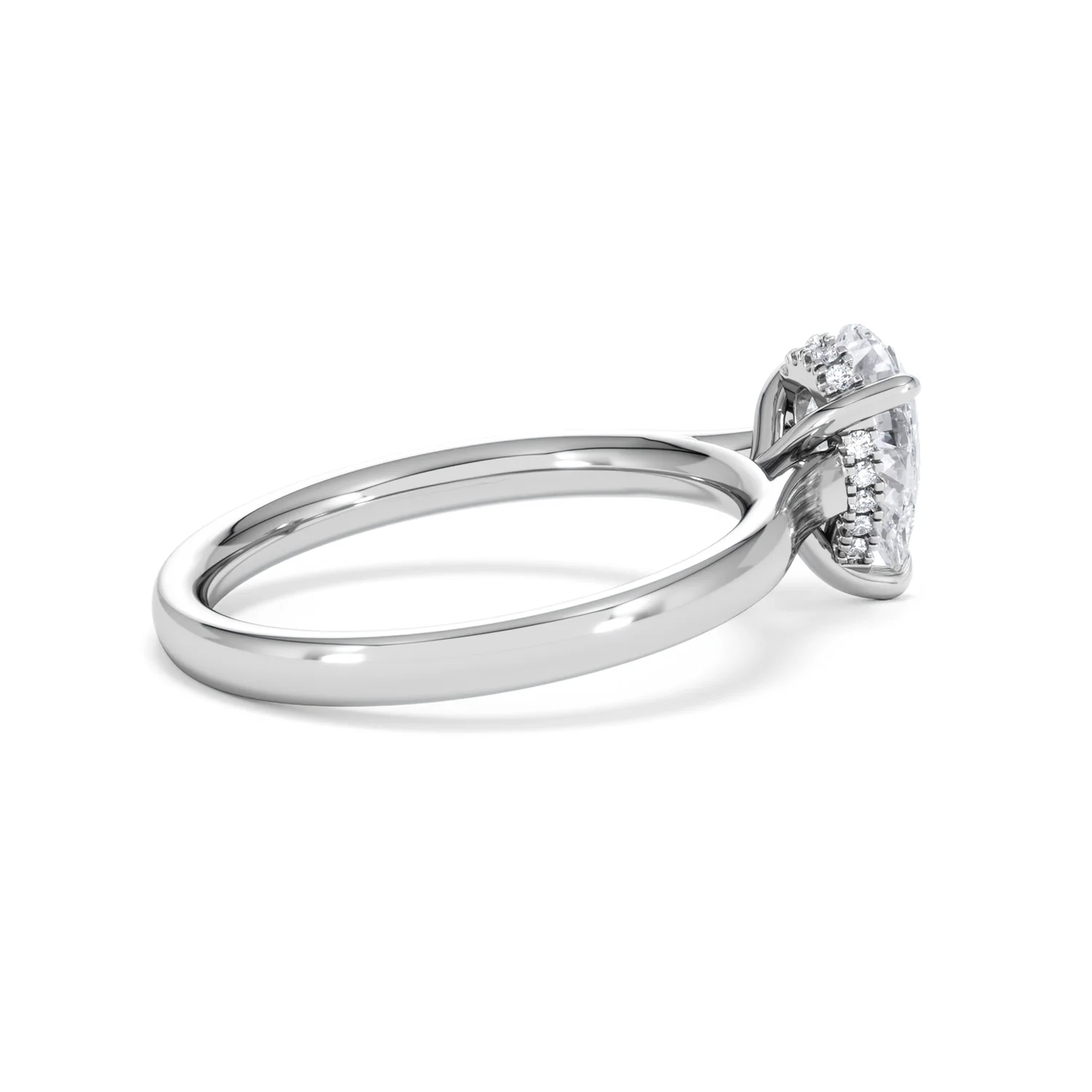 Amora Pear 1.07ct Hidden Halo Lab Diamond Engagement Ring F/VS Set in 18K White Gold - Image 33