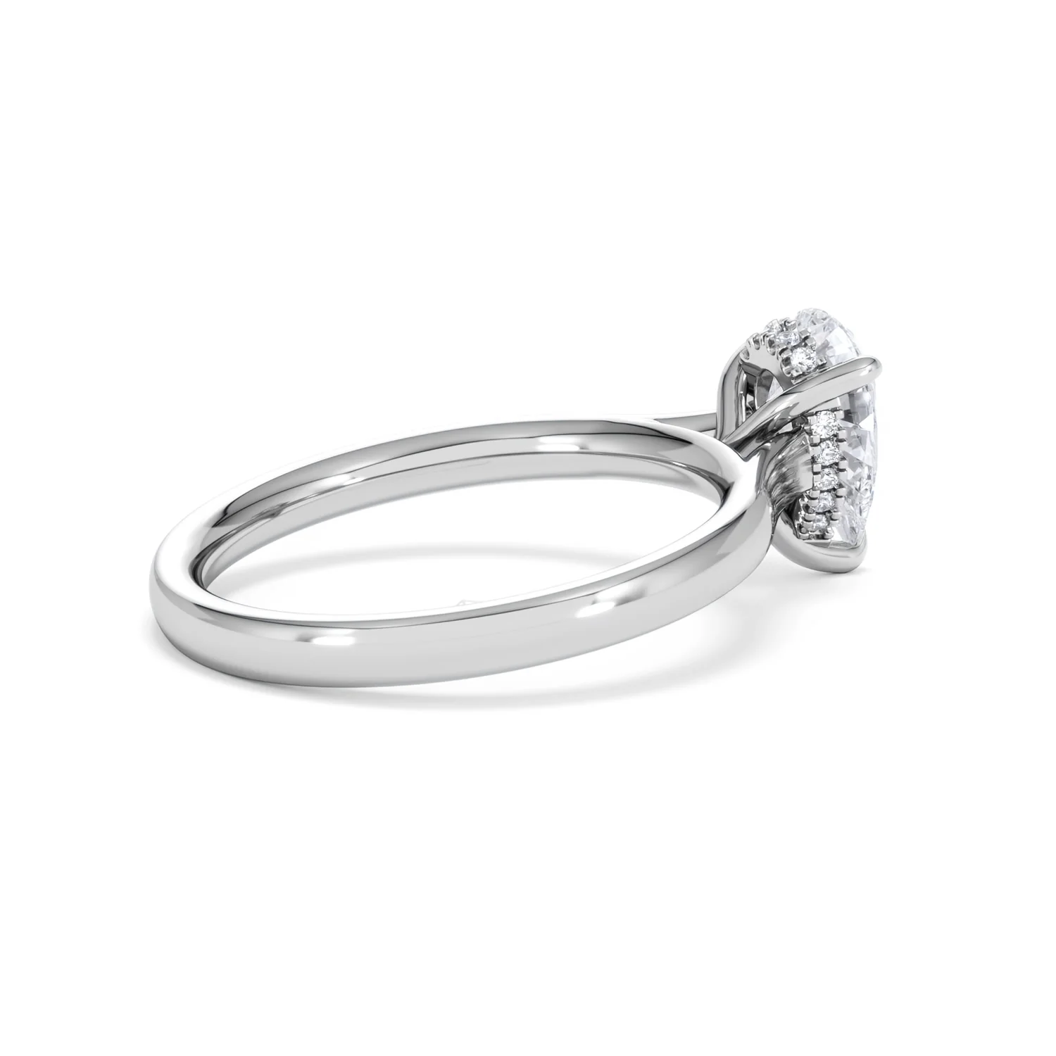 Amora Pear 1.07ct Hidden Halo Lab Diamond Engagement Ring F/VS Set in 18K White Gold - Image 34