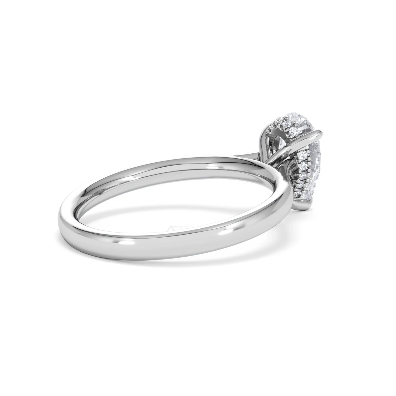 Amora Pear 1.07ct Hidden Halo Lab Diamond Engagement Ring F/VS Set in 18K White Gold - Image 36