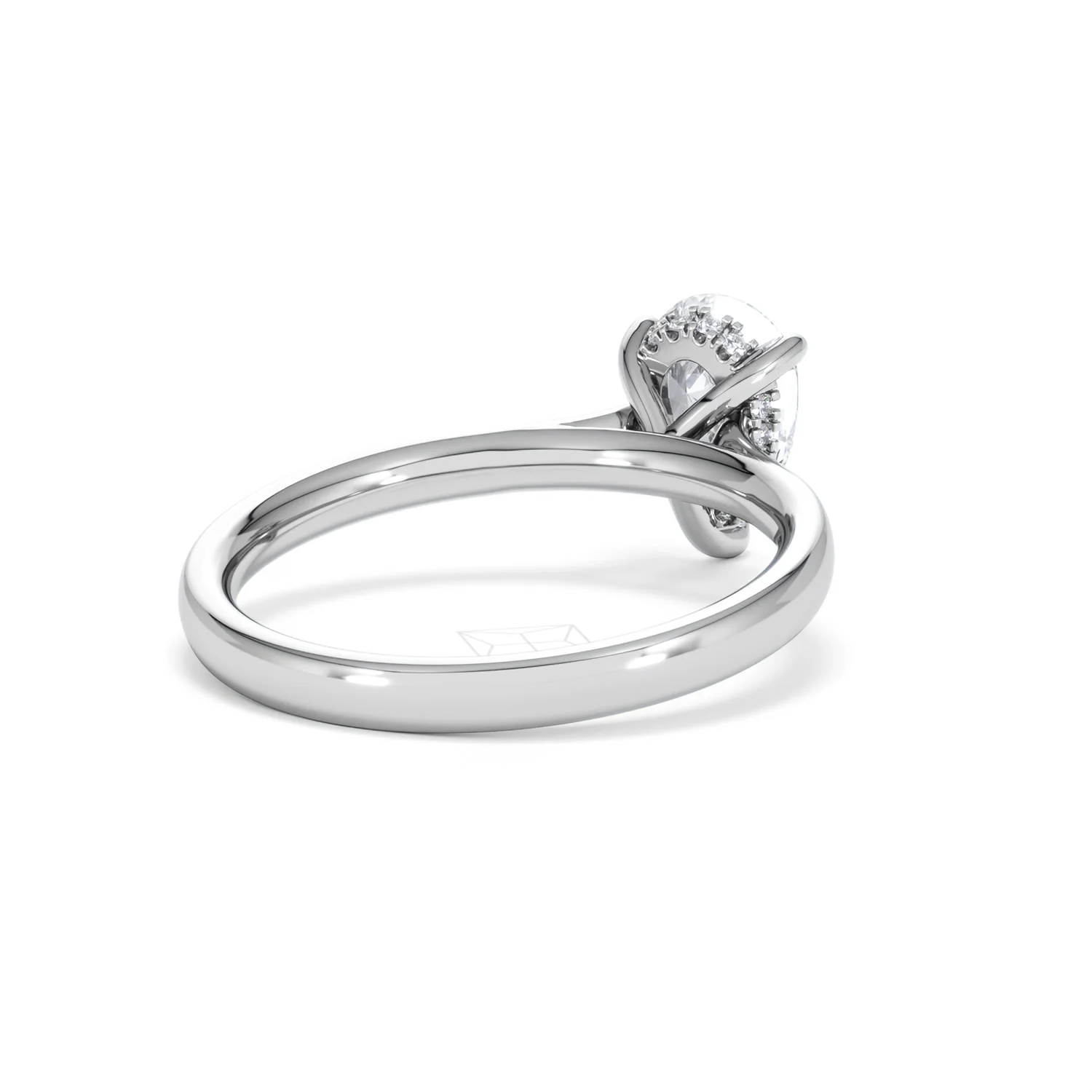 Amora Pear 1.07ct Hidden Halo Lab Diamond Engagement Ring F/VS Set in 18K White Gold - Image 41