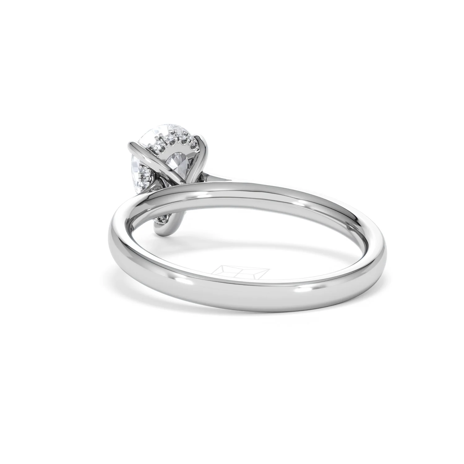 Amora Pear 1.07ct Hidden Halo Lab Diamond Engagement Ring F/VS Set in 18K White Gold - Image 54
