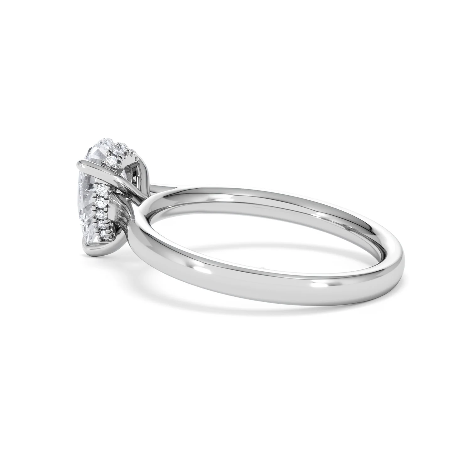 Amora Pear 1.07ct Hidden Halo Lab Diamond Engagement Ring F/VS Set in 18K White Gold - Image 62