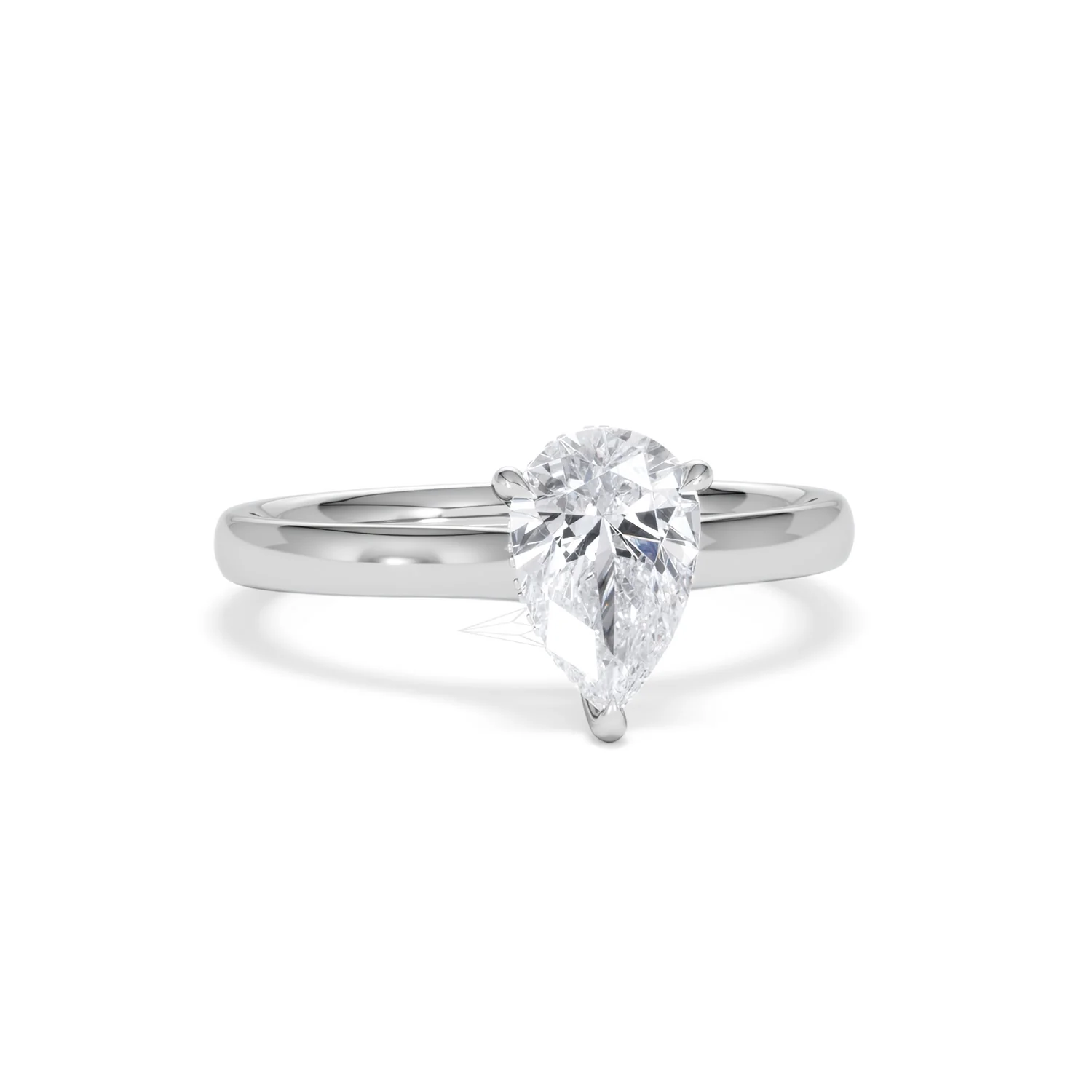 Amora Pear 1.07ct Hidden Halo Lab Diamond Engagement Ring F/VS Set in Platinum - Image 10