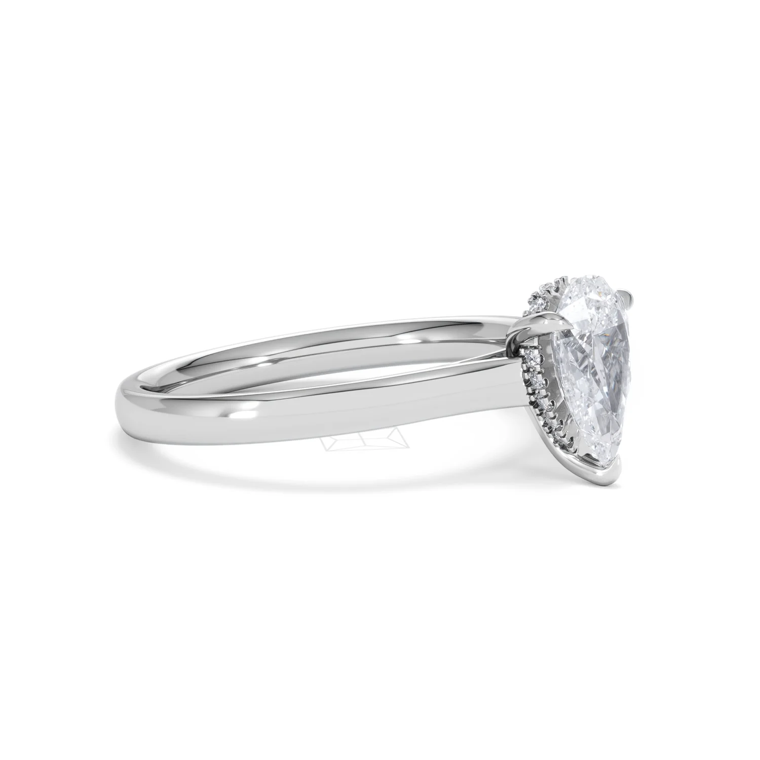 Amora Pear 1.07ct Hidden Halo Lab Diamond Engagement Ring F/VS Set in Platinum - Image 20