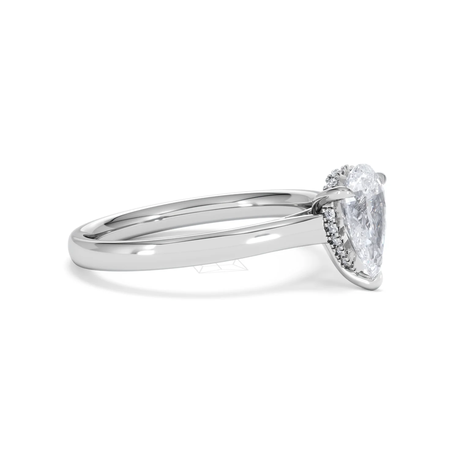 Amora Pear 1.07ct Hidden Halo Lab Diamond Engagement Ring F/VS Set in Platinum - Image 21