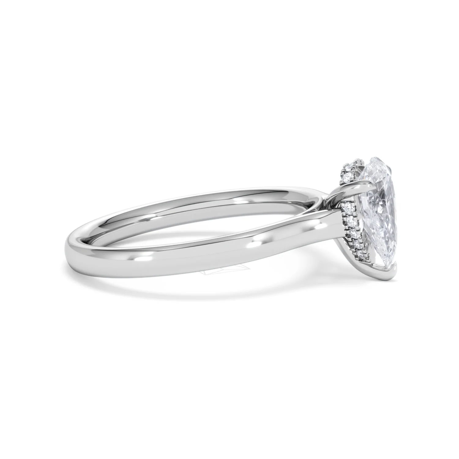 Amora Pear 1.07ct Hidden Halo Lab Diamond Engagement Ring F/VS Set in Platinum - Image 24