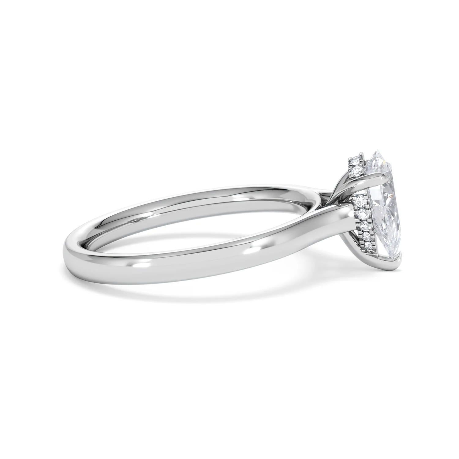 Amora Pear 1.07ct Hidden Halo Lab Diamond Engagement Ring F/VS Set in Platinum - Image 27