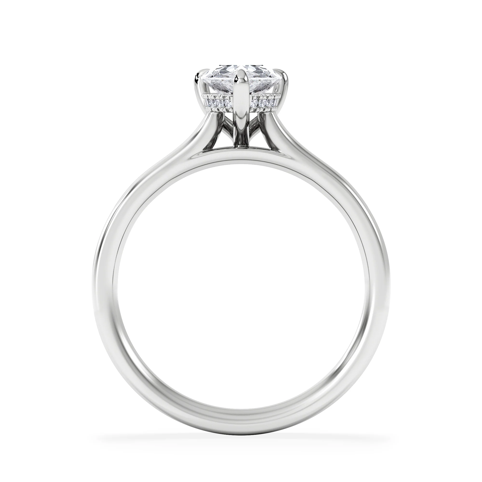 Amora Pear 1.07ct Hidden Halo Lab Diamond Engagement Ring F/VS Set in Platinum - Image 3