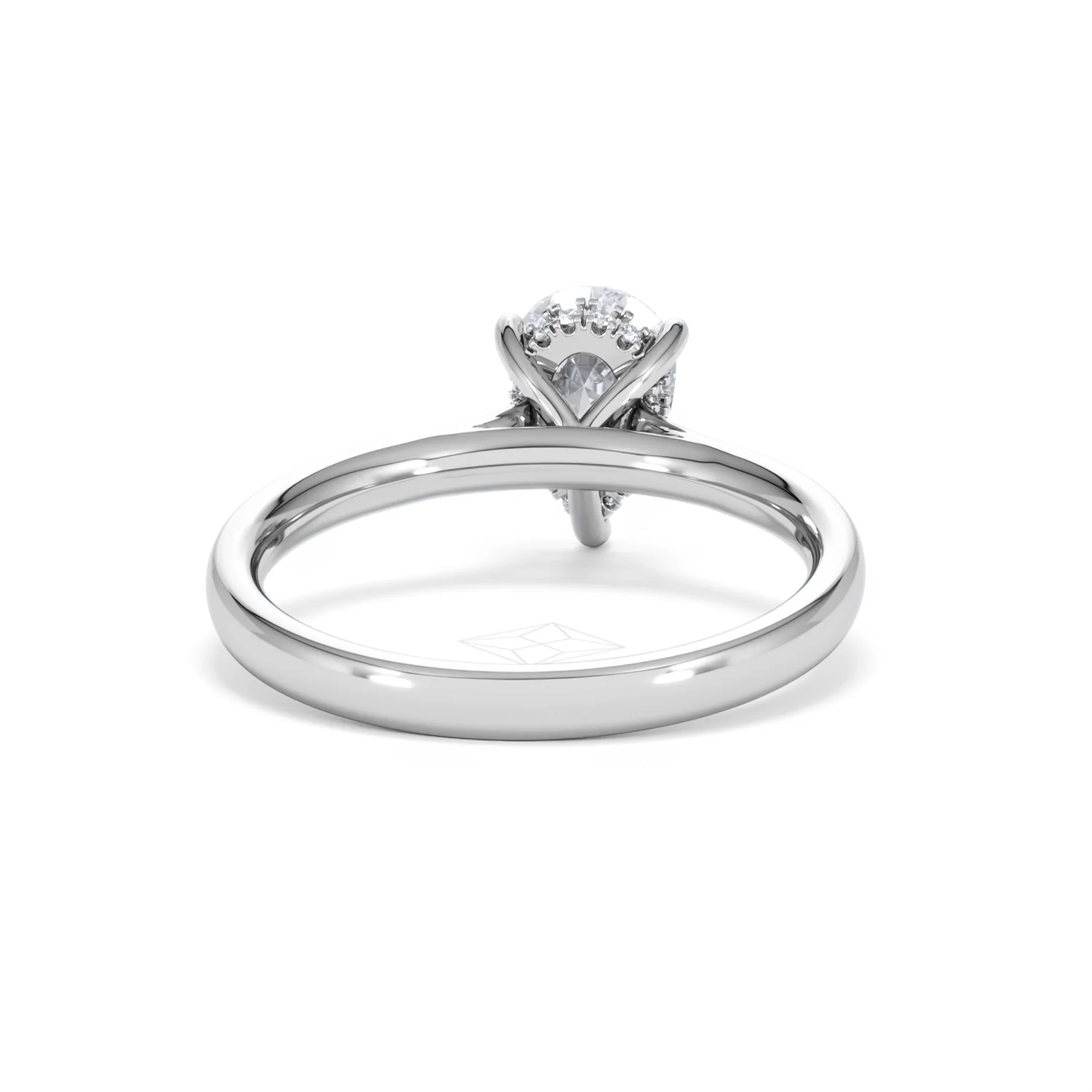 Amora Pear 1.07ct Hidden Halo Lab Diamond Engagement Ring F/VS Set in Platinum - Image 46
