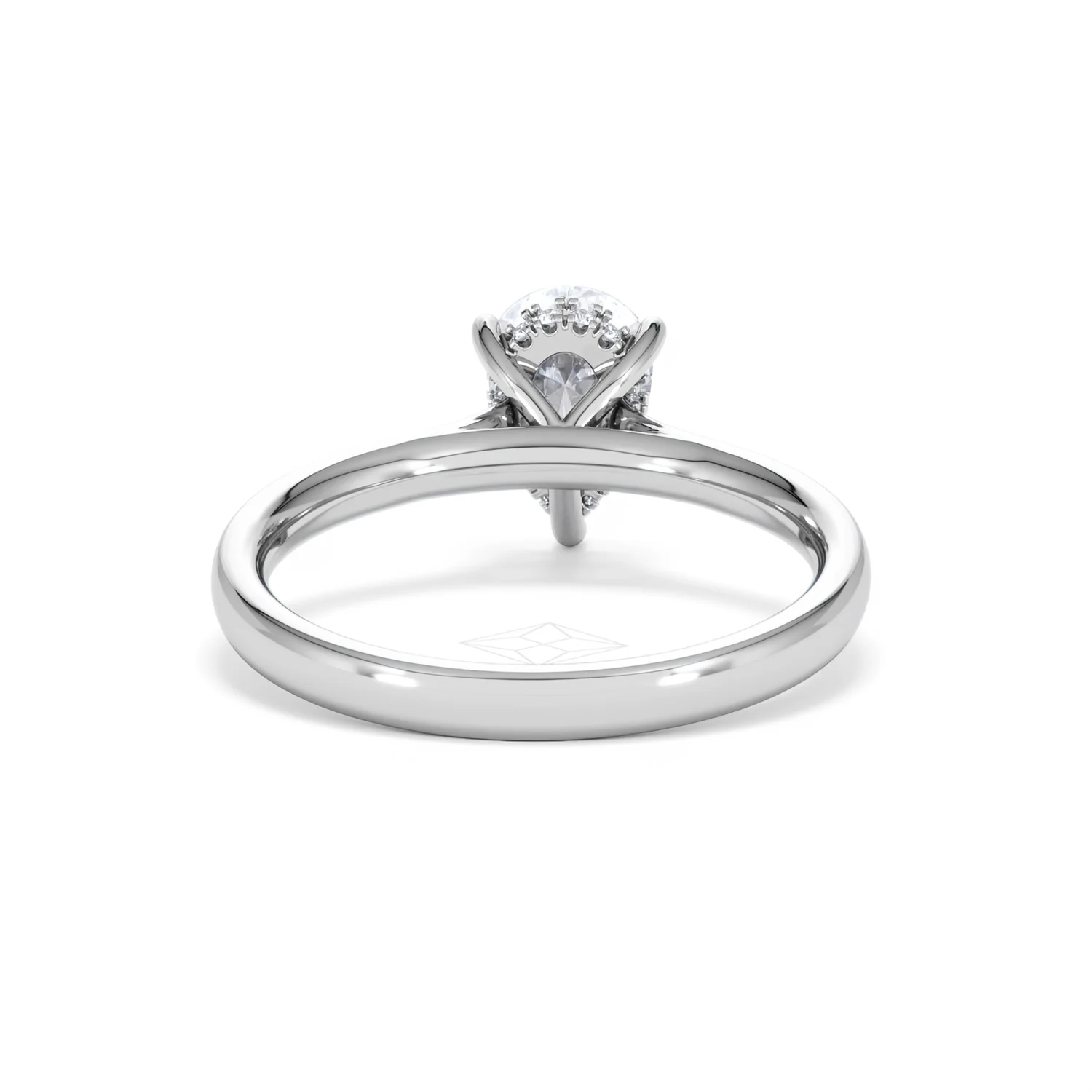 Amora Pear 1.07ct Hidden Halo Lab Diamond Engagement Ring F/VS Set in Platinum - Image 47