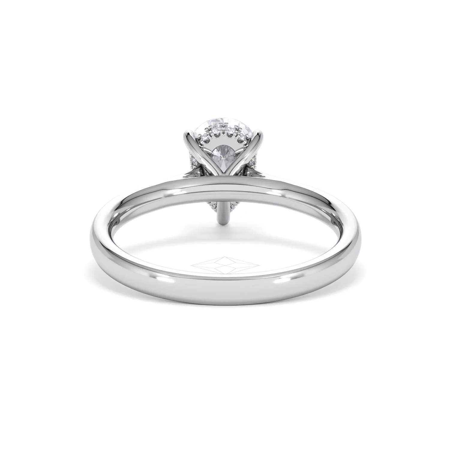 Amora Pear 1.07ct Hidden Halo Lab Diamond Engagement Ring F/VS Set in Platinum - Image 48