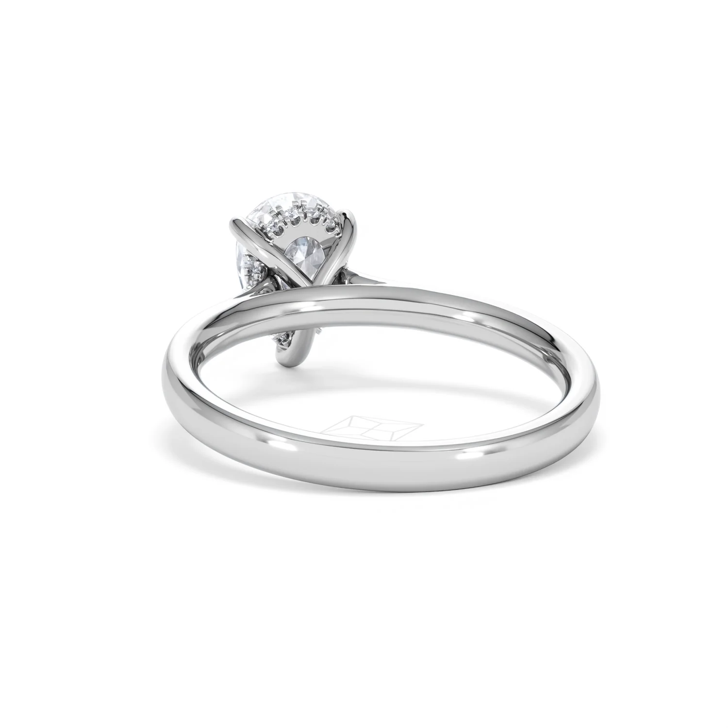 Amora Pear 1.07ct Hidden Halo Lab Diamond Engagement Ring F/VS Set in Platinum - Image 52