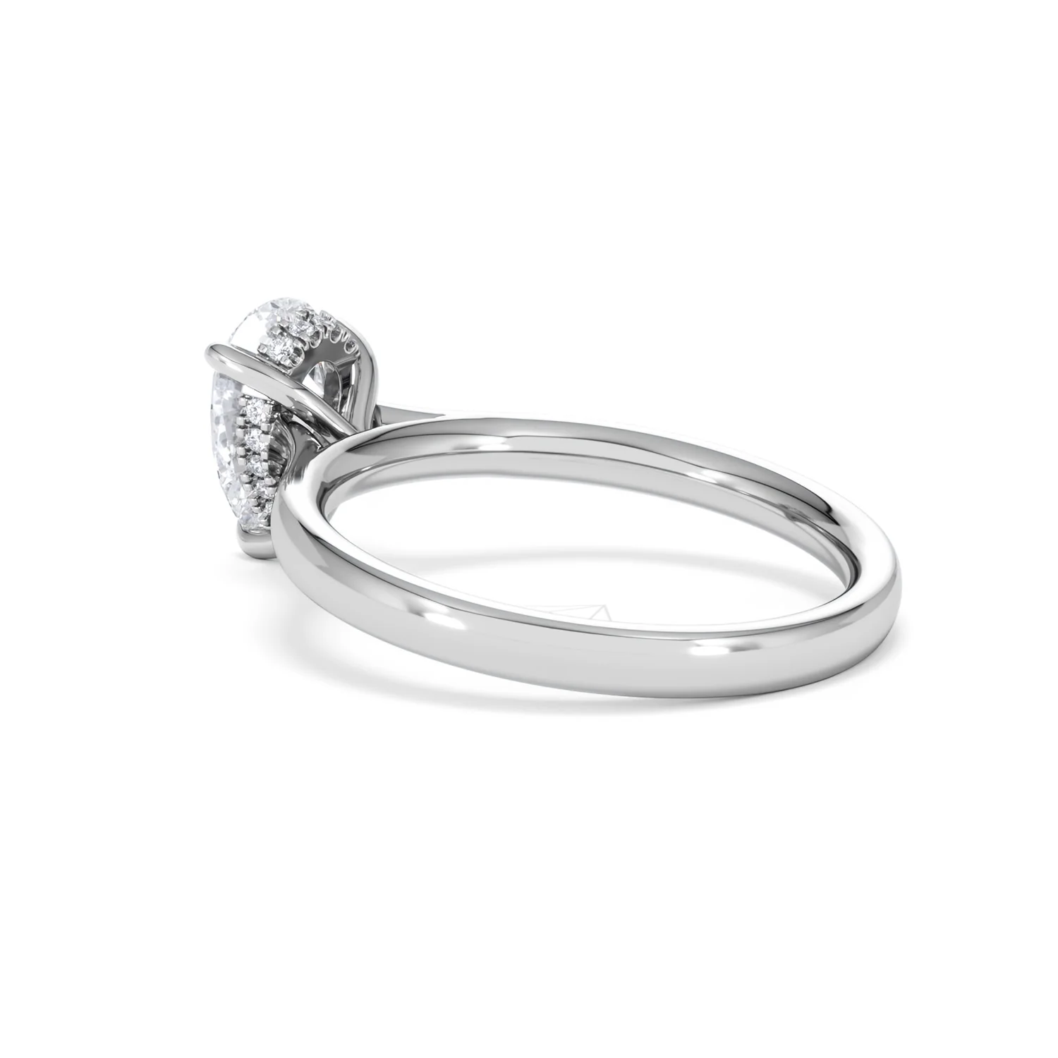 Amora Pear 1.07ct Hidden Halo Lab Diamond Engagement Ring F/VS Set in Platinum - Image 59
