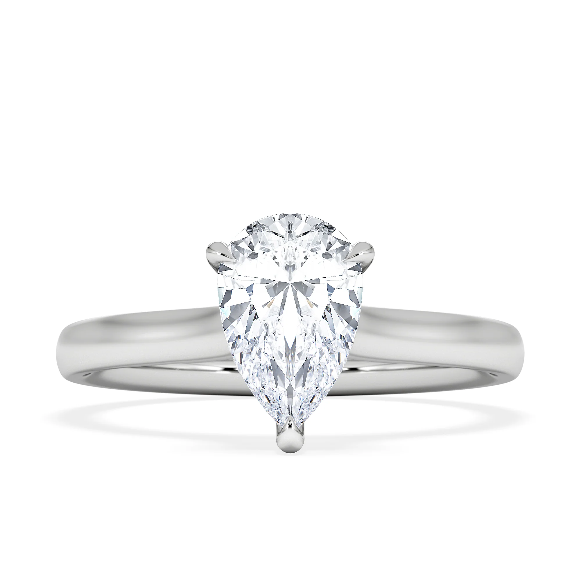 Amora Pear 1.07ct Hidden Halo Lab Diamond Engagement Ring F/VS Set in Platinum - Image 6