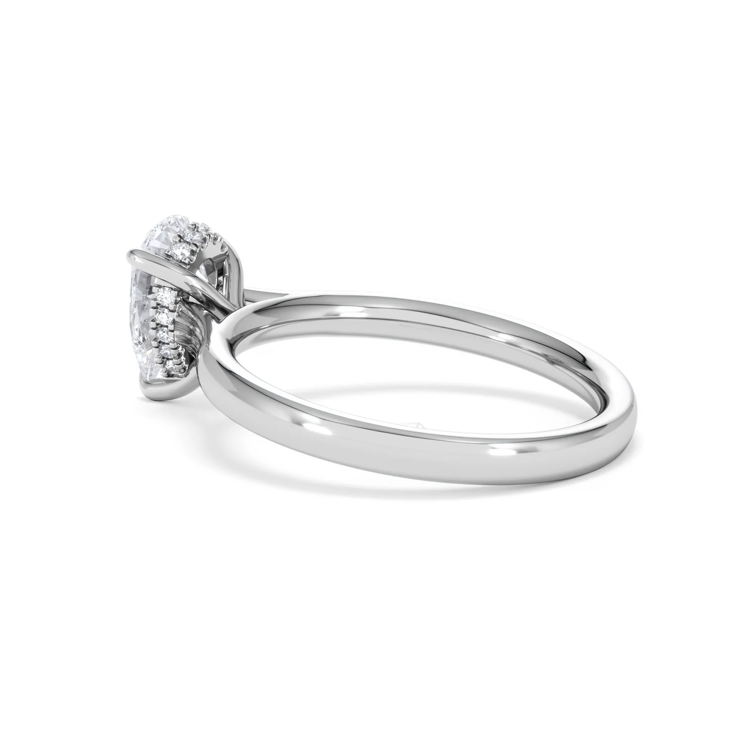 Amora Pear 1.07ct Hidden Halo Lab Diamond Engagement Ring F/VS Set in Platinum - Image 61