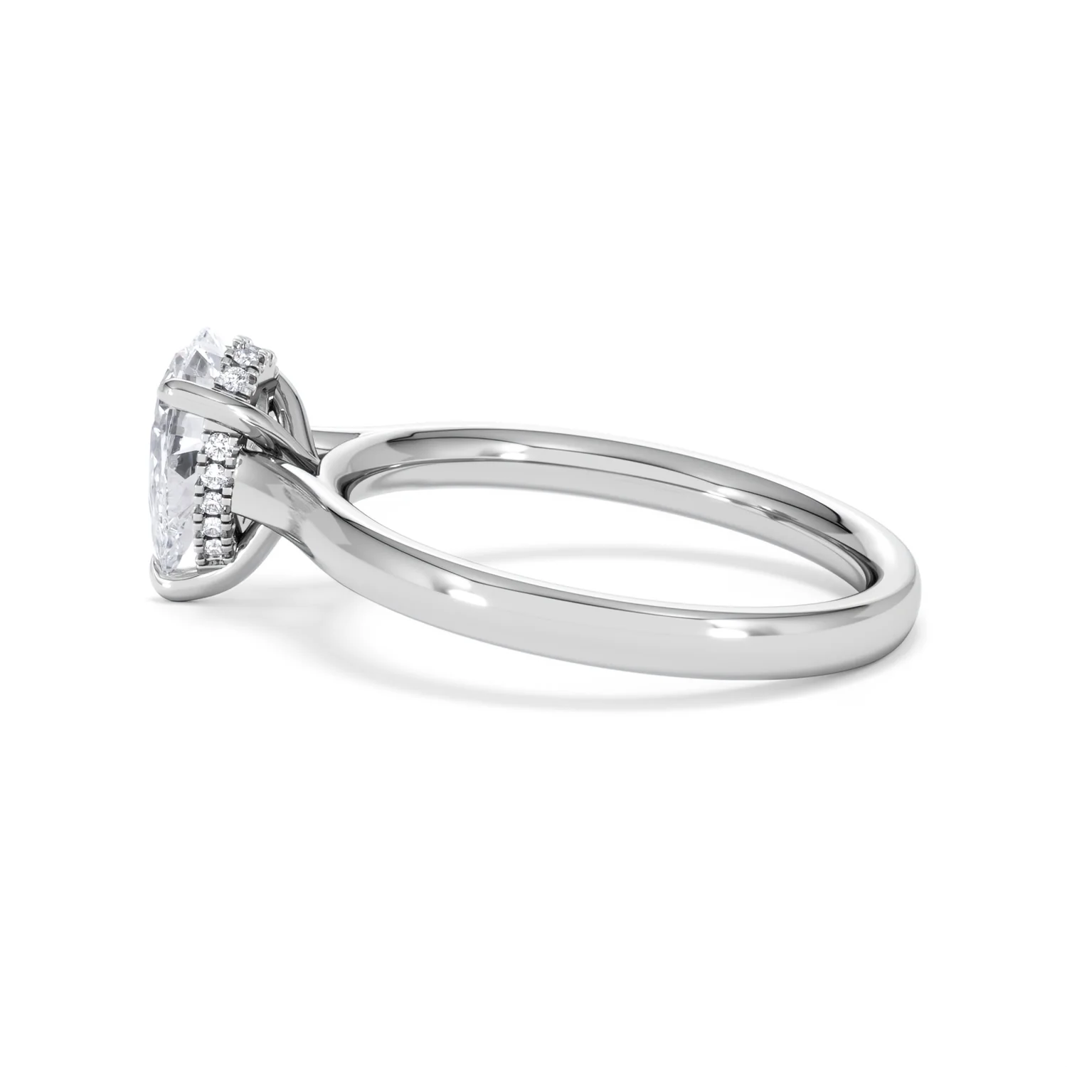 Amora Pear 1.07ct Hidden Halo Lab Diamond Engagement Ring F/VS Set in Platinum - Image 65