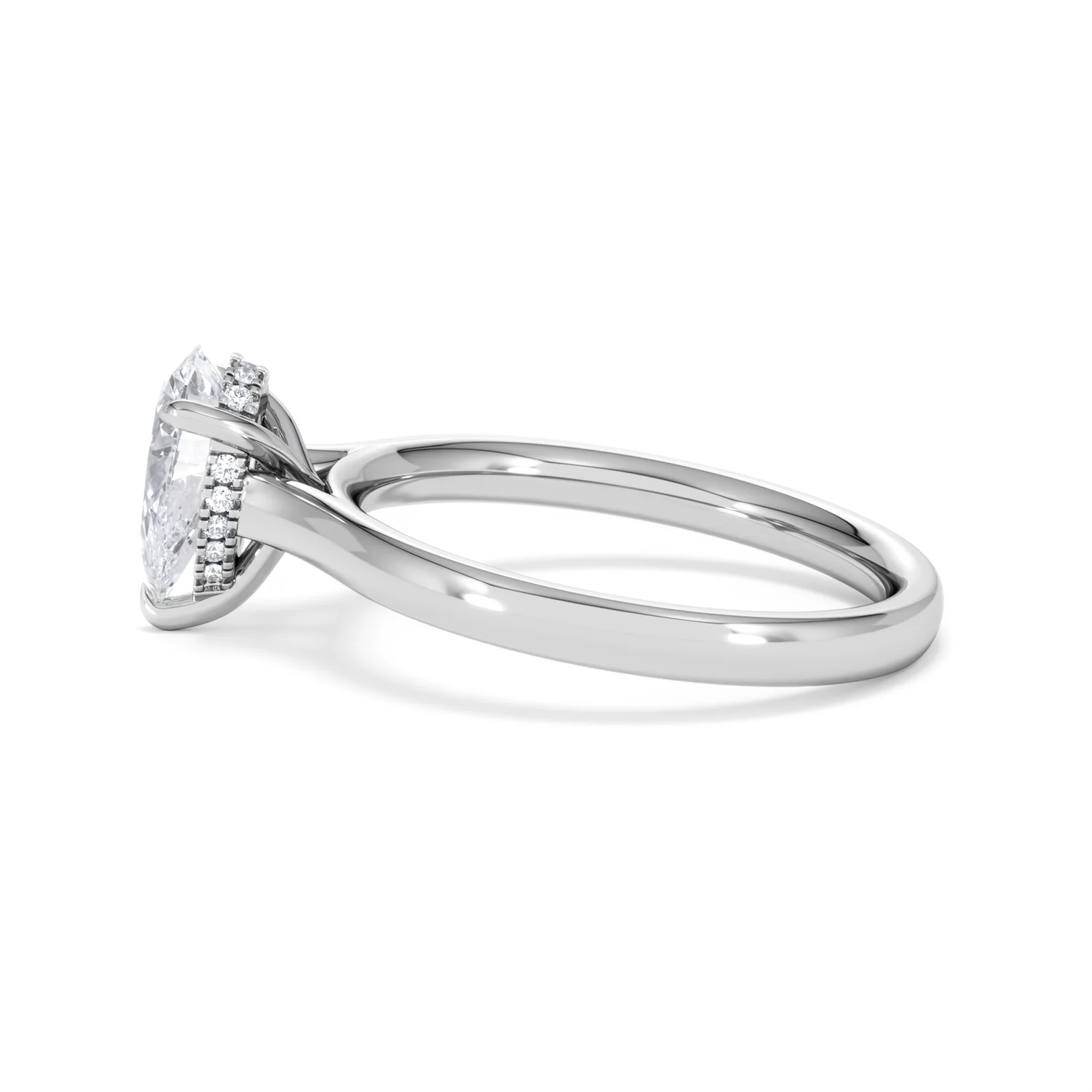 Amora Pear 1.07ct Hidden Halo Lab Diamond Engagement Ring F/VS Set in Platinum - Image 67