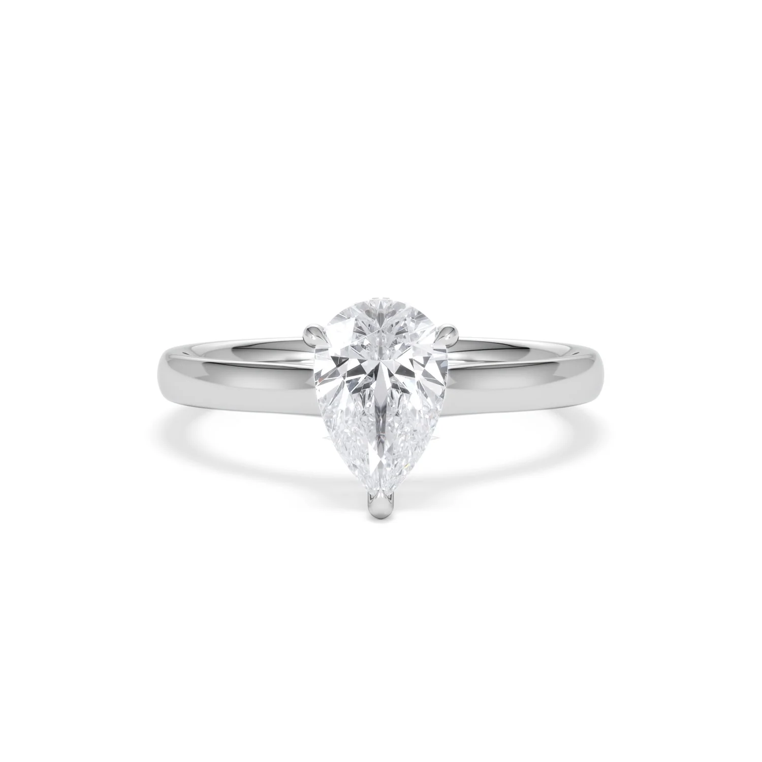 Amora Pear 1.07ct Hidden Halo Lab Diamond Engagement Ring F/VS Set in Platinum - Image 8
