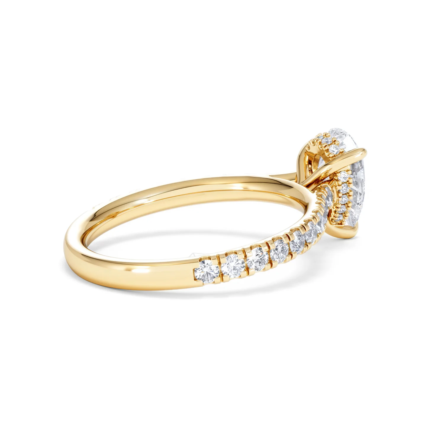 Amora Pear 1.47ct Hidden Halo Lab Diamond Engagement Ring With Side Stones Set in 18K Gold - Image 35