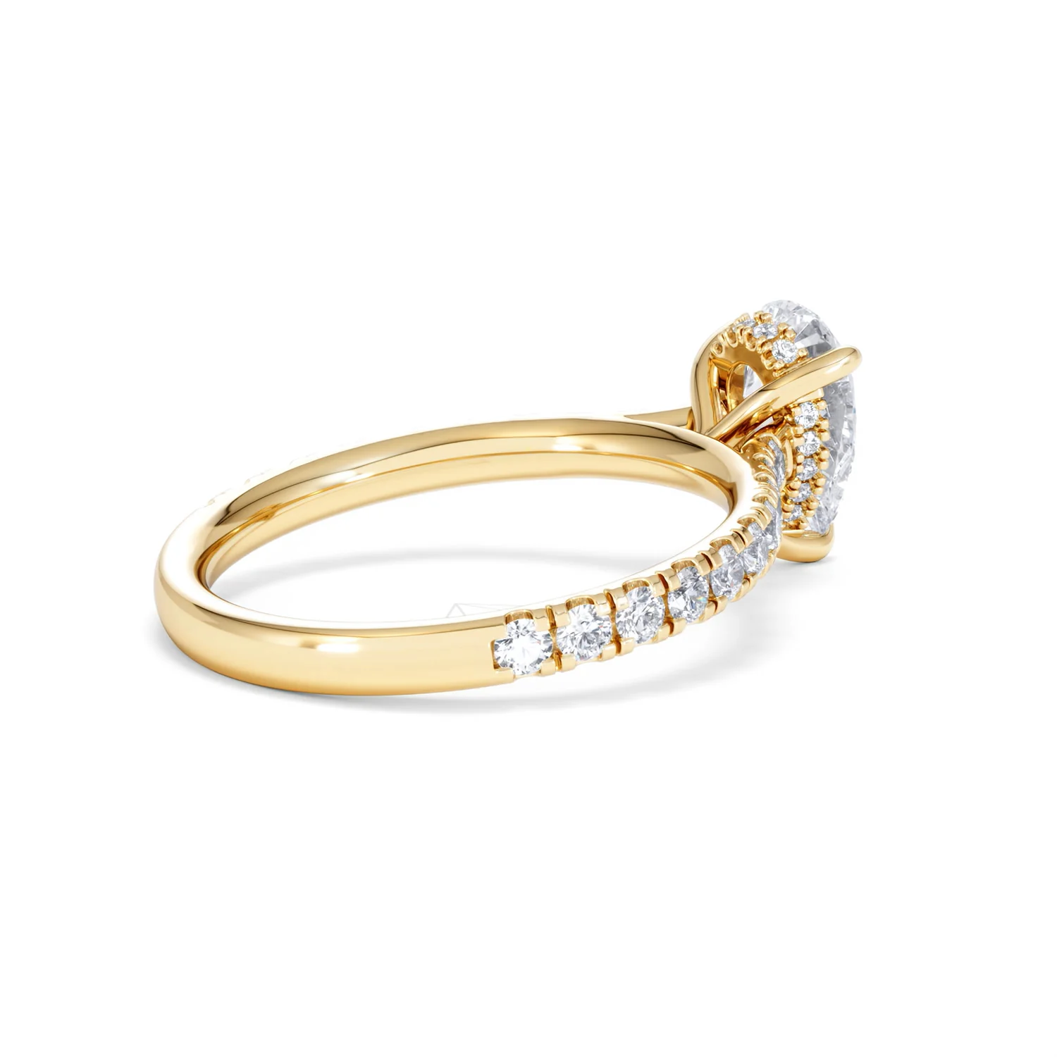 Amora Pear 1.47ct Hidden Halo Lab Diamond Engagement Ring With Side Stones Set in 18K Gold - Image 36
