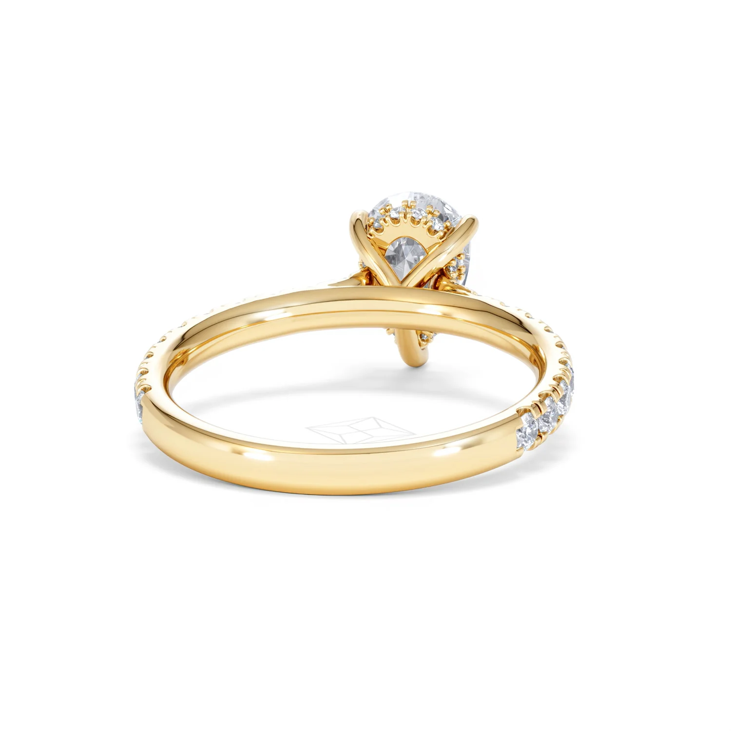 Amora Pear 1.47ct Hidden Halo Lab Diamond Engagement Ring With Side Stones Set in 18K Gold - Image 45