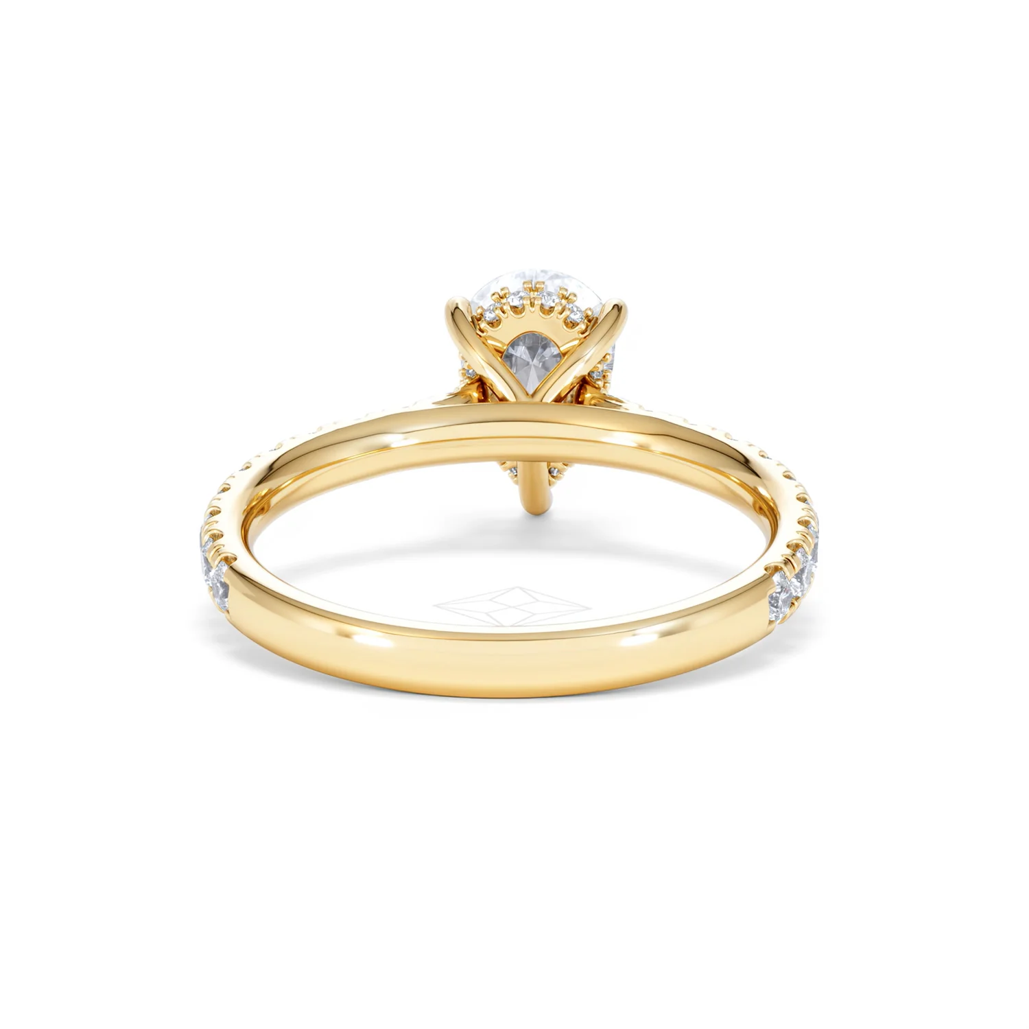 Amora Pear 1.47ct Hidden Halo Lab Diamond Engagement Ring With Side Stones Set in 18K Gold - Image 47