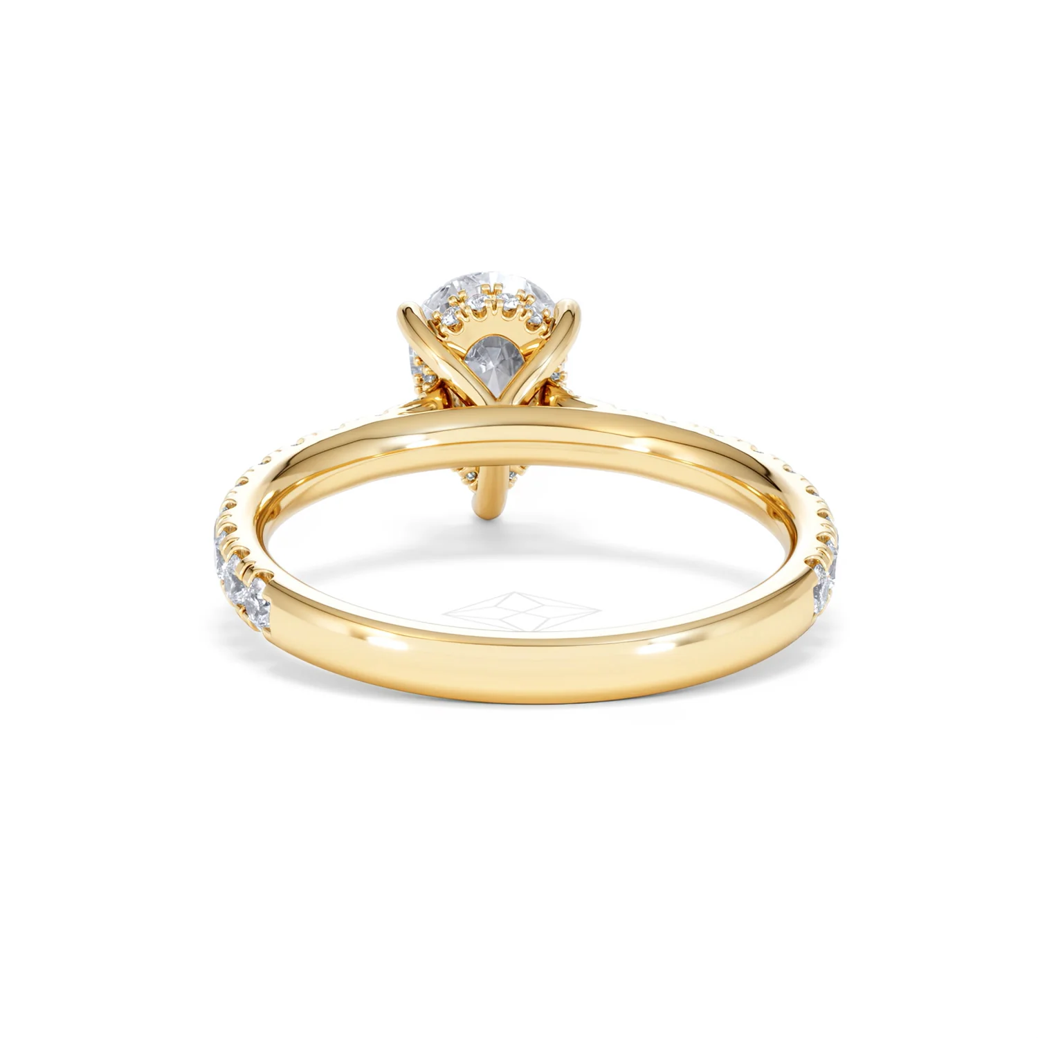 Amora Pear 1.47ct Hidden Halo Lab Diamond Engagement Ring With Side Stones Set in 18K Gold - Image 49