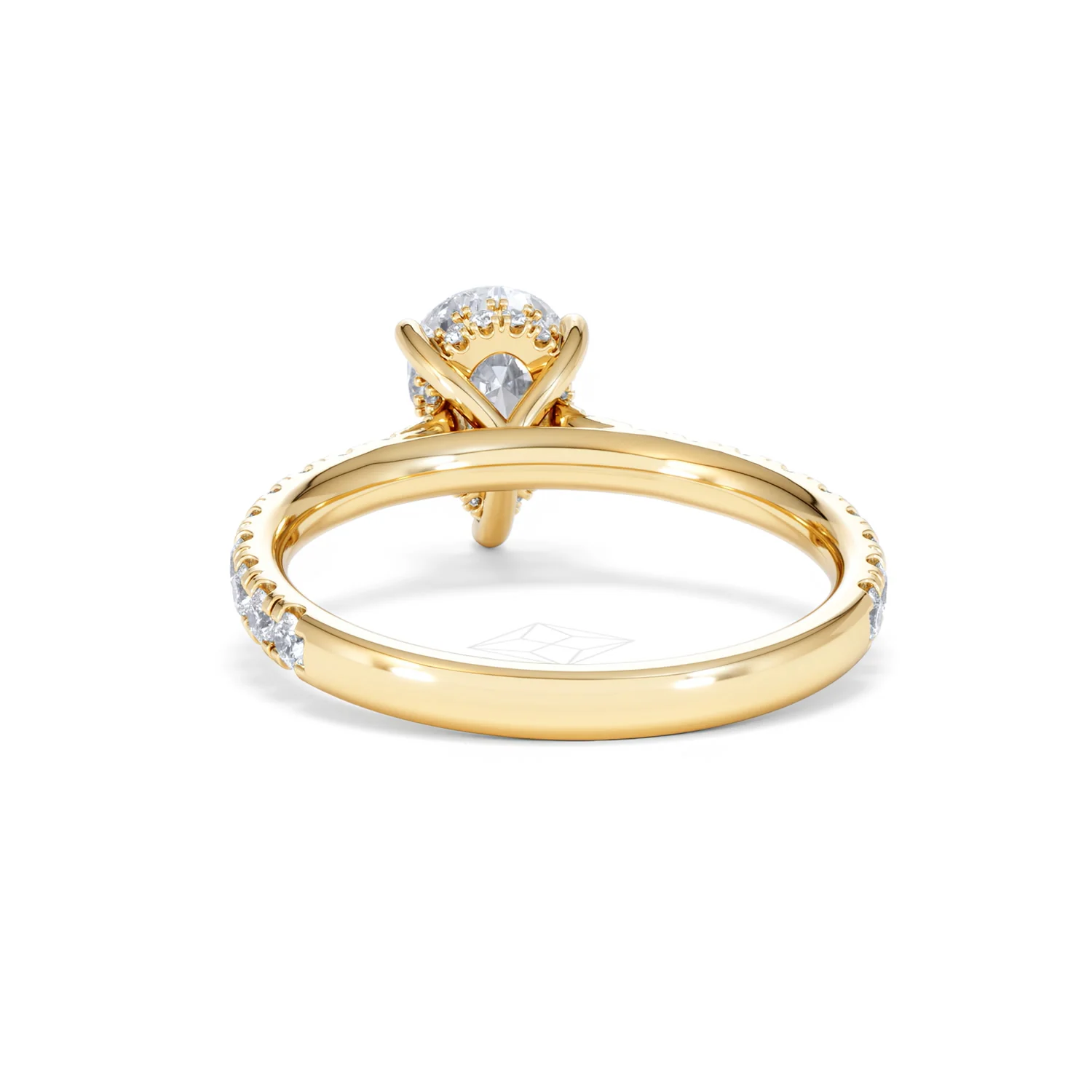 Amora Pear 1.47ct Hidden Halo Lab Diamond Engagement Ring With Side Stones Set in 18K Gold - Image 50