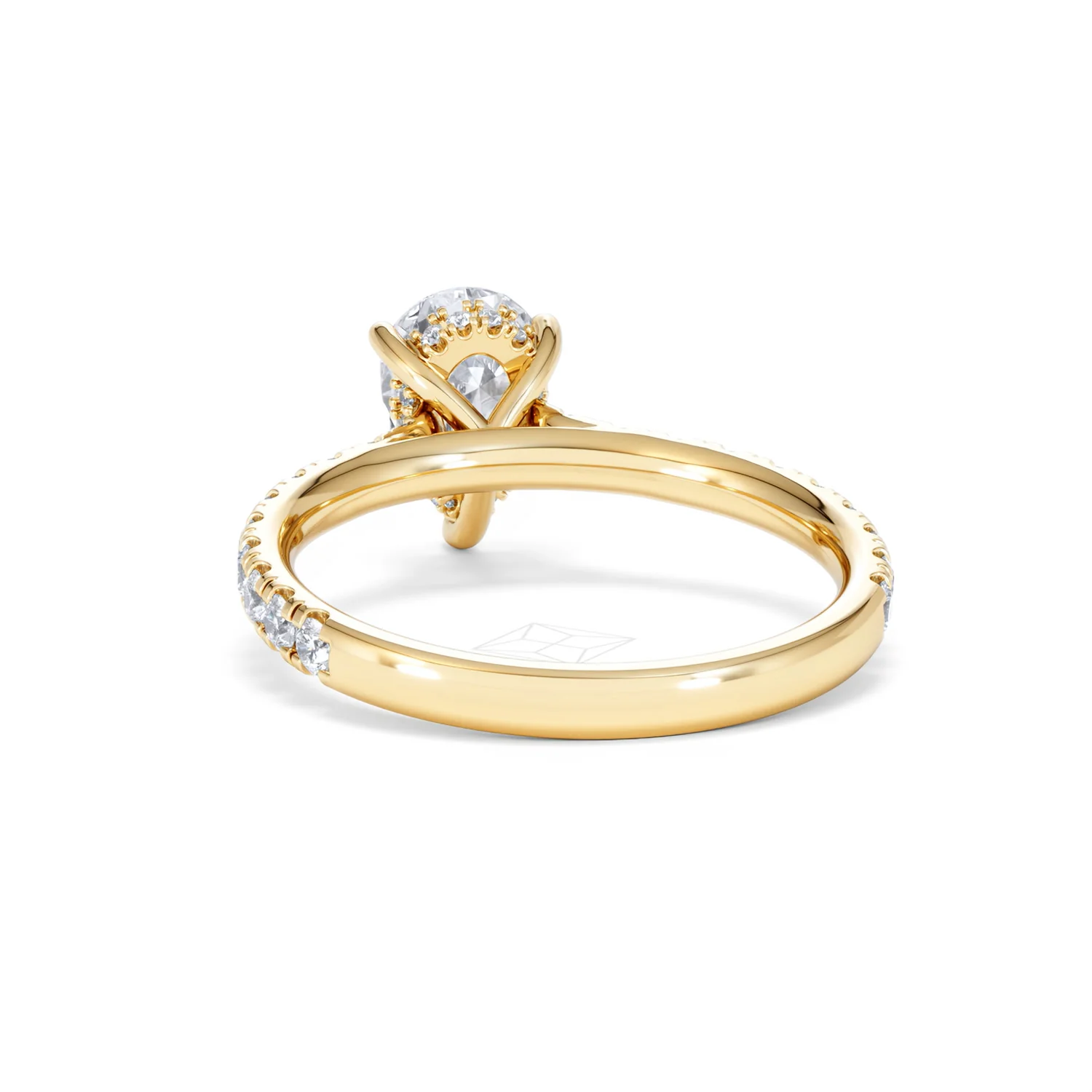 Amora Pear 1.47ct Hidden Halo Lab Diamond Engagement Ring With Side Stones Set in 18K Gold - Image 51