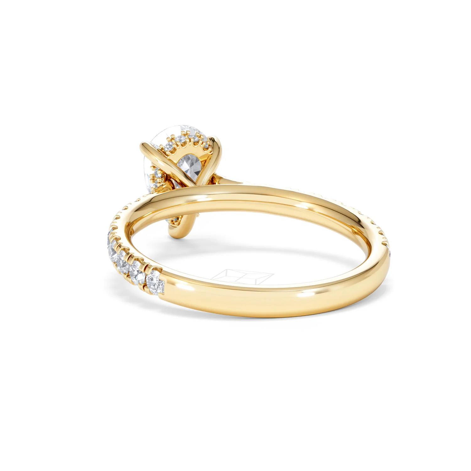 Amora Pear 1.47ct Hidden Halo Lab Diamond Engagement Ring With Side Stones Set in 18K Gold - Image 53