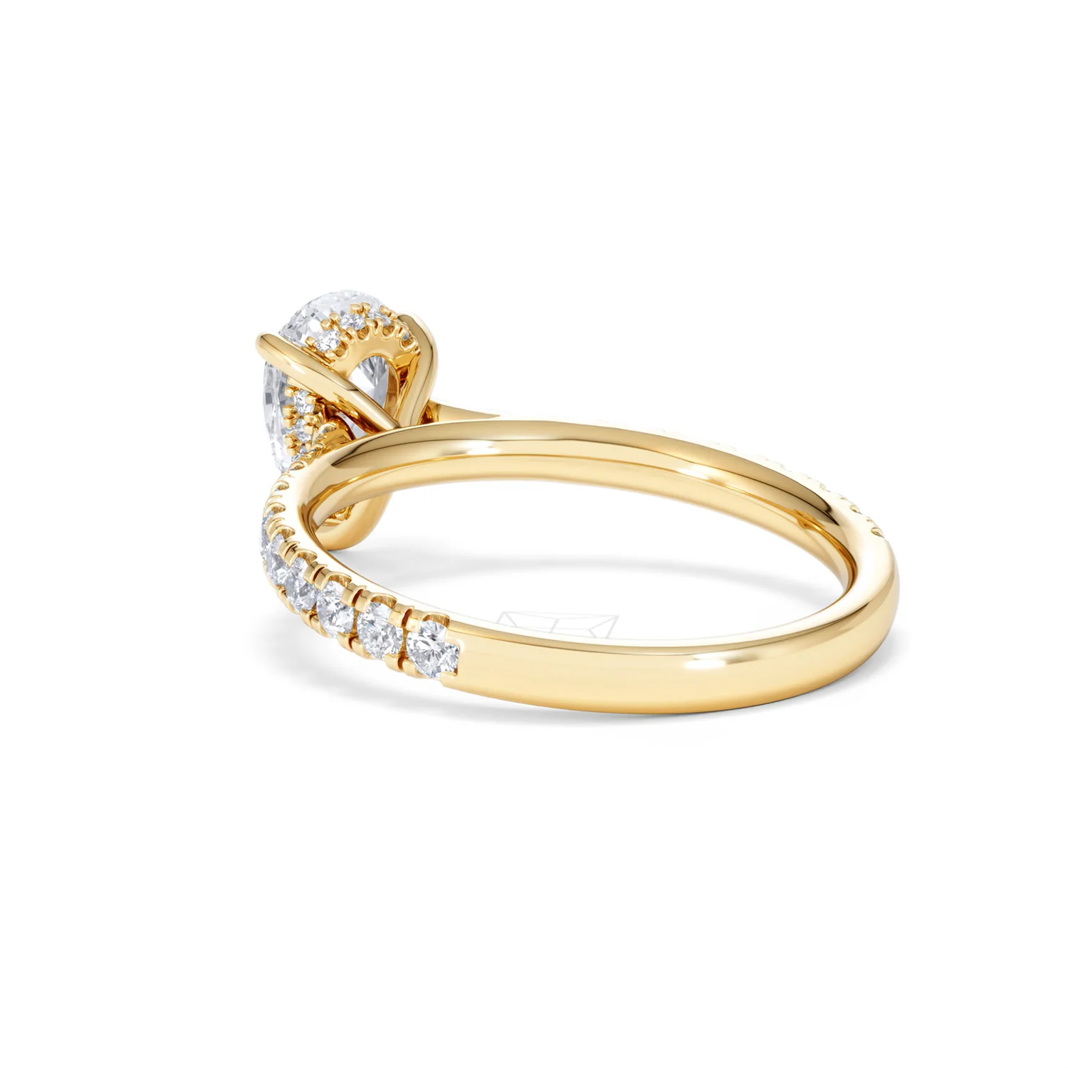 Amora Pear 1.47ct Hidden Halo Lab Diamond Engagement Ring With Side Stones Set in 18K Gold - Image 56